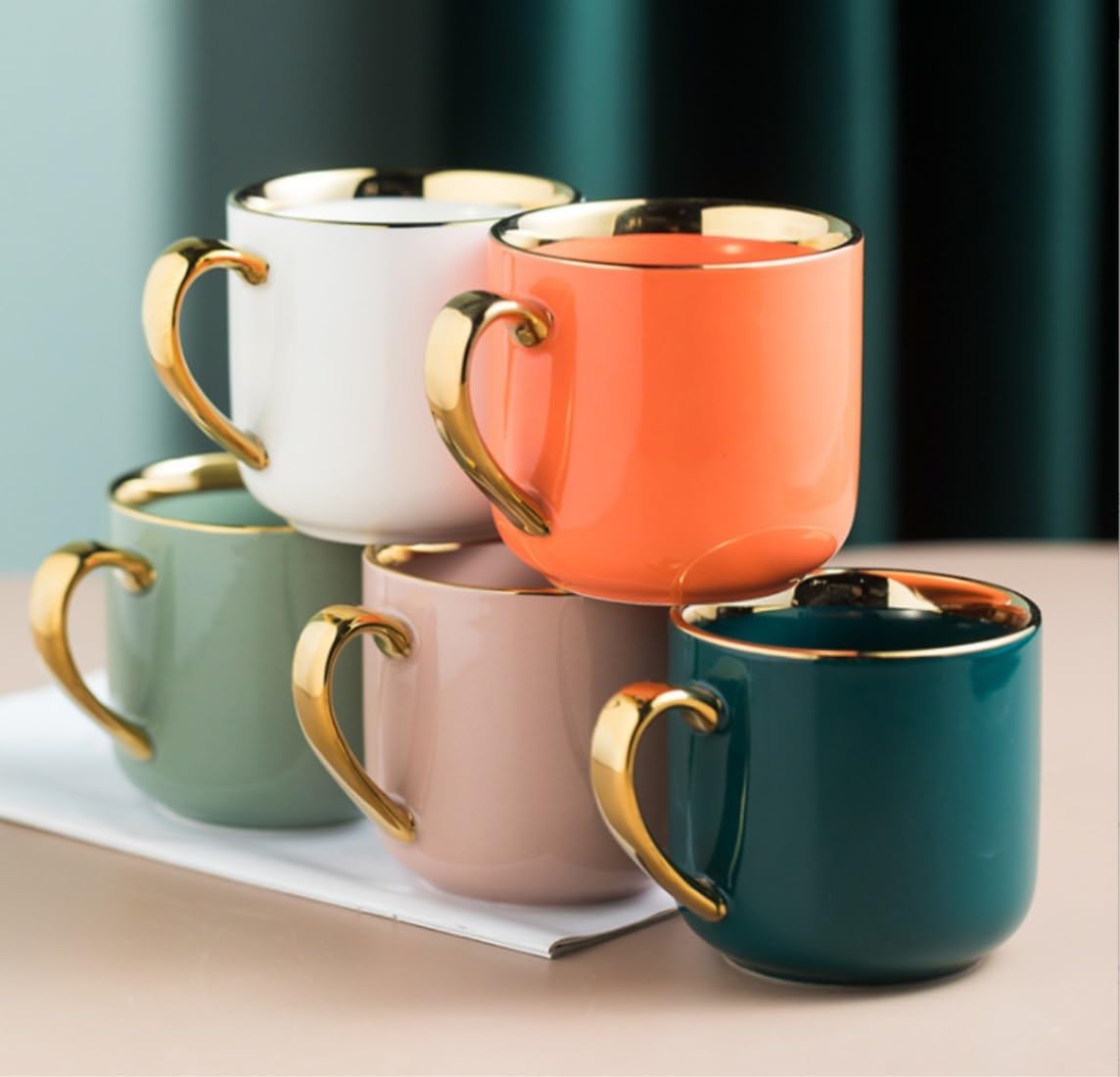 Tazzine da Caffè Tazza di Tè Tazze Tazza In Ceramica Tazza Per Ragazze Bella Tazza Da Tè Per Caffè Tazza Da Bere Per Coppia Adatta Per L'ufficio Tazzine Caffè Tazza da Caffè ( Color : B , Size : 400ml