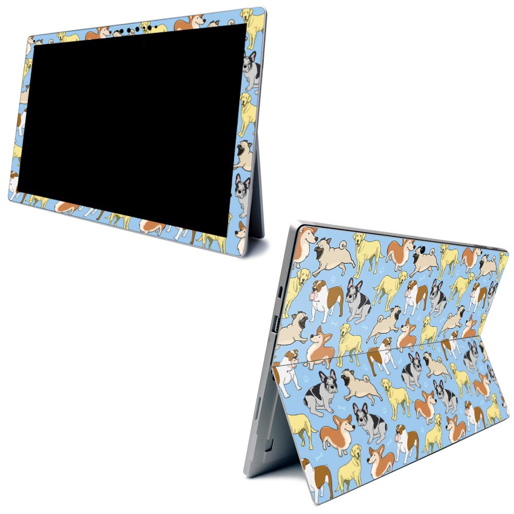 MightySkins Carbon Fiber Skin for Microsoft Surface Pro 7 - Puppy Party | Textured Carbon Fiber Finish | Easy to Apply, Remove, and Change Styles | Made in The USA (CF-MISURPR7-Puppy Party)