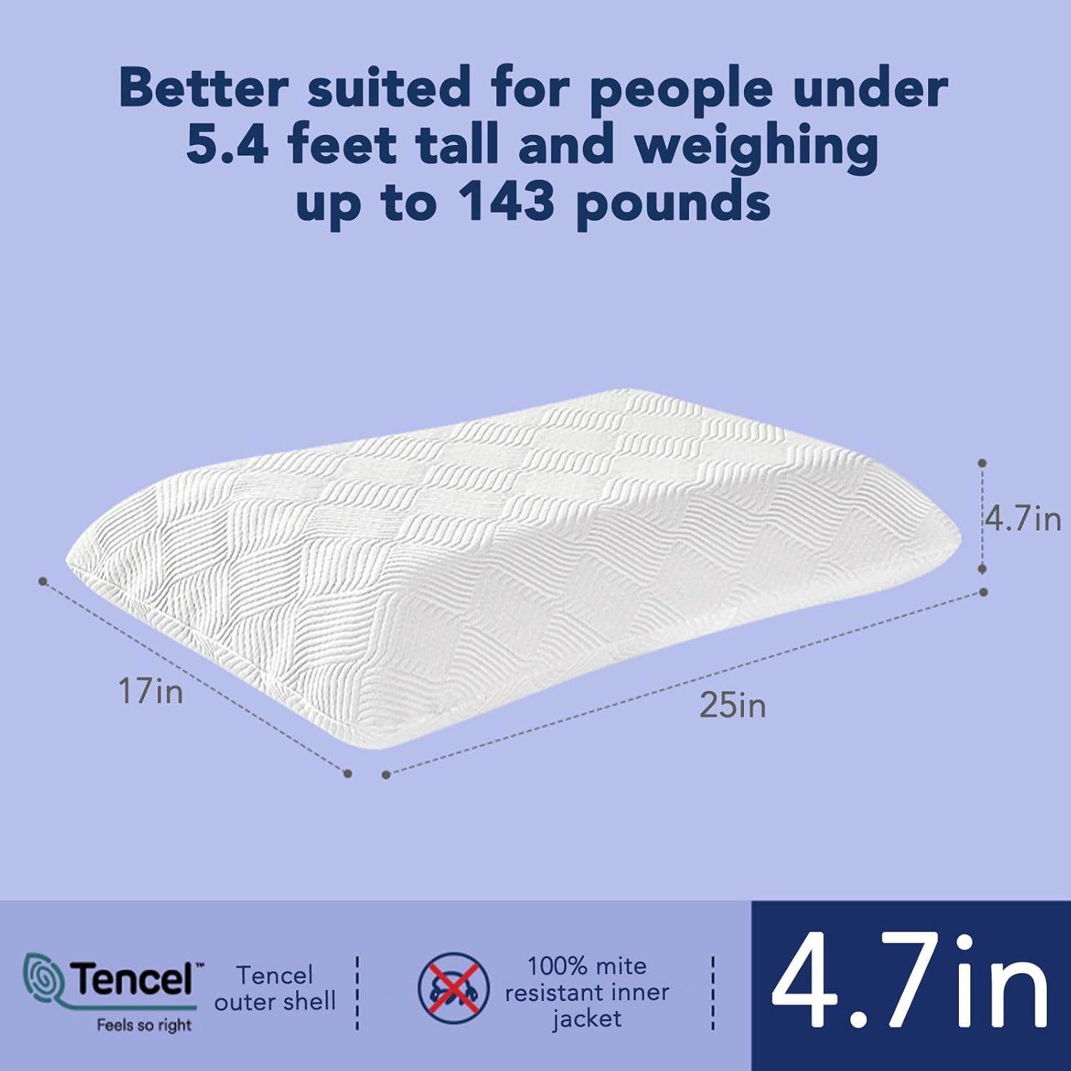 High-Pillow Memory Foam Shoulder Support Pillow for Side Sleepers – Extra Thick, Firm，7 inches