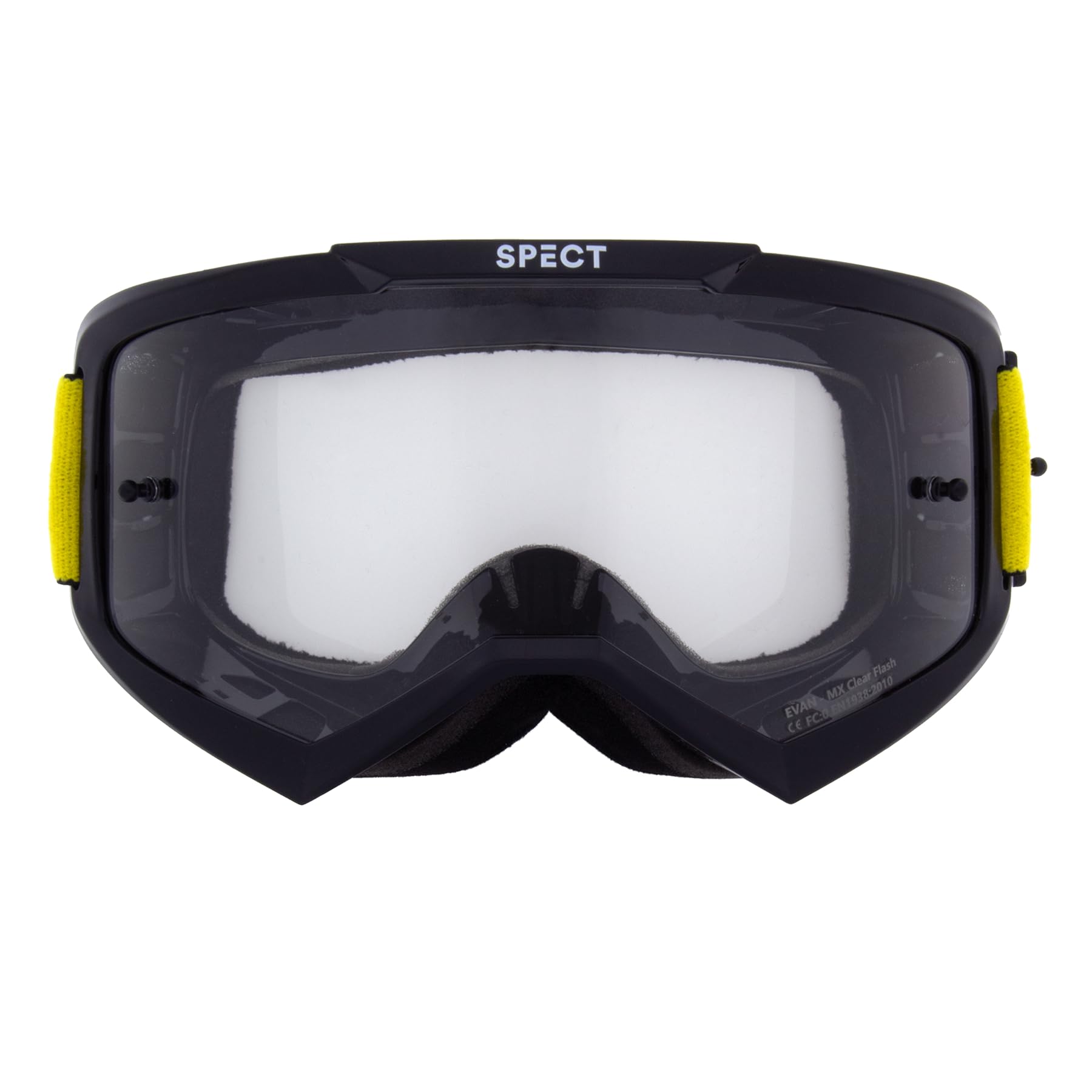 Occhialini Red Bull Spect Evan MX - Cornice lucida nera - Cinturino nero/colorato - Lente singola trasparente