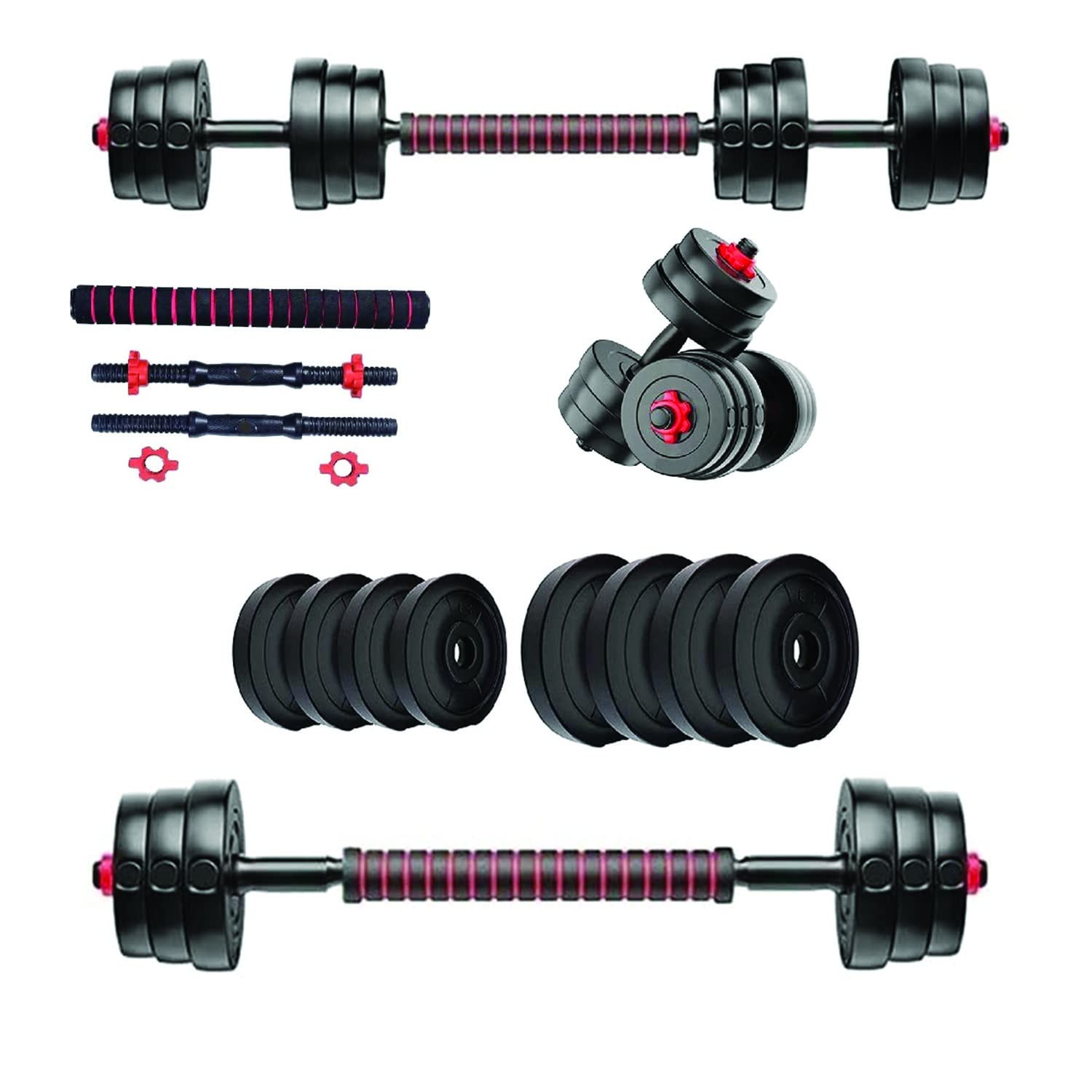 ENCANTO Home Gym Combo Home Gym Set Dumbbell Set 20 Kg, With Connecting Rod (3 In 1), Pvc Dumbbell Plates, Home Gym Kit, Heavy Weight Plates, Fitness Exercise Set (2Kgx4)+ (3Kgx4), Adjustable, Black (B0BXT5Z1LX) Amazon Price History, Amazon Price Tracker