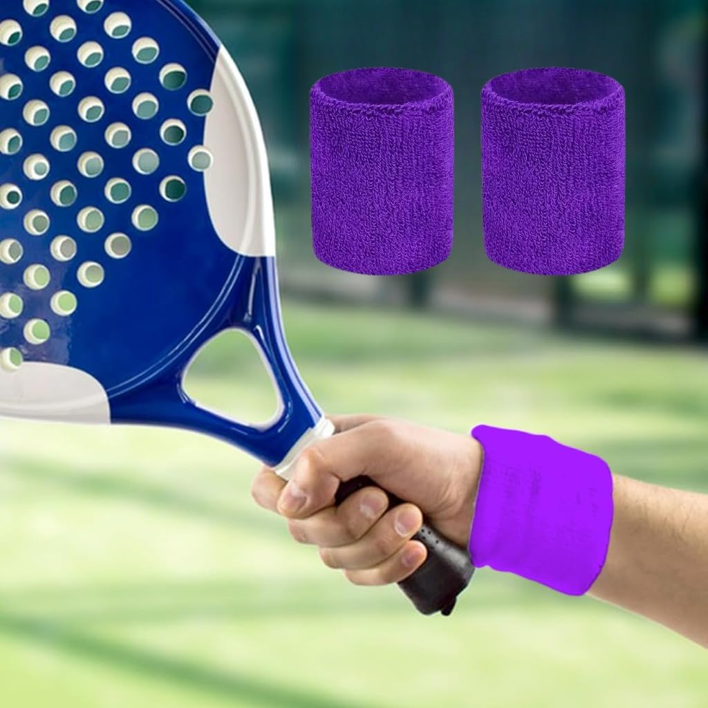 2PCS Sweatbands Sports Wristband for Men & Women - Moisture Wicking Athletic Sweatband for Tennis, Basketball, Gym, Running, Working Out