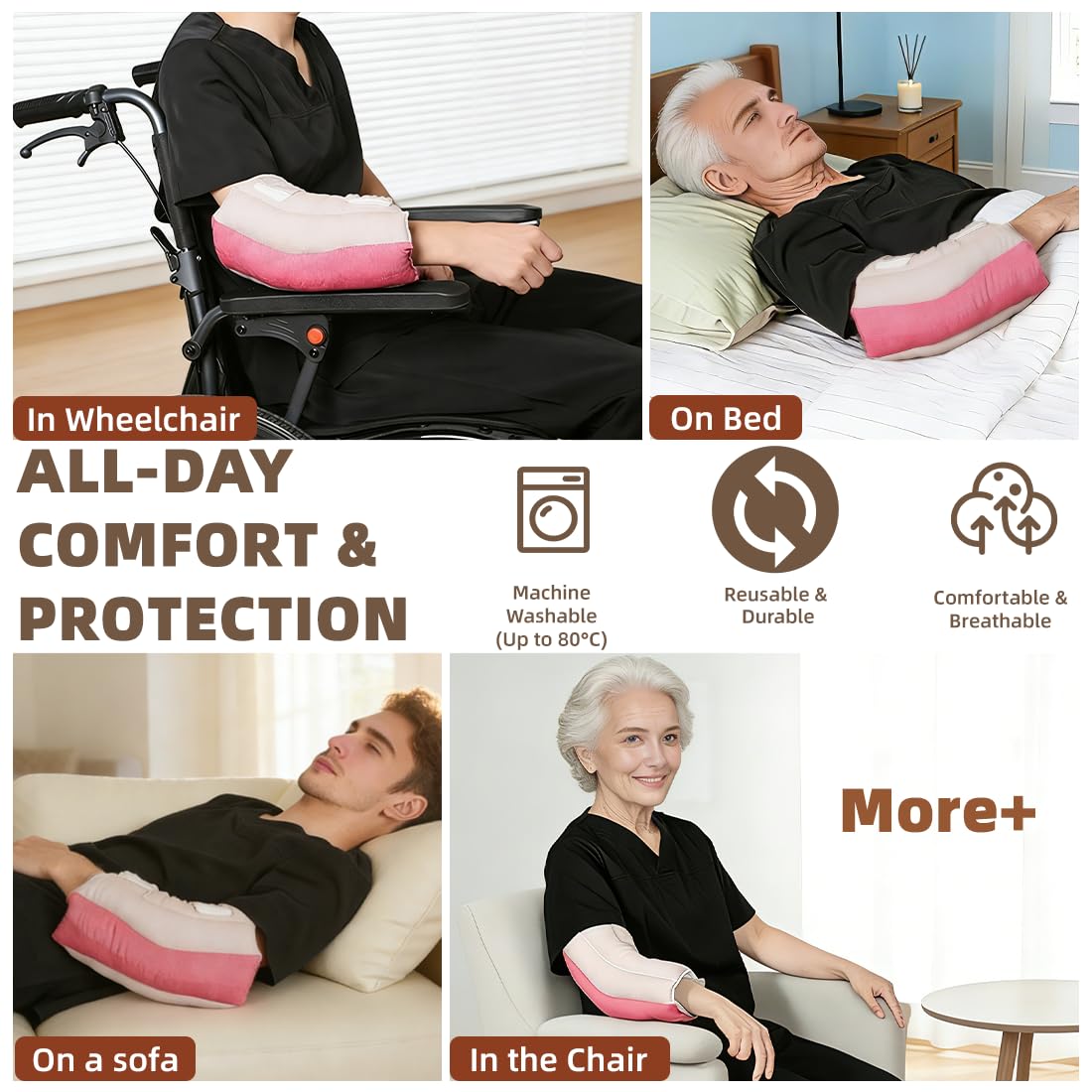 EZ Assistive Protector médico de codo para úlceras de cama, coderas para ancianos y pacientes postrados en cama (grande)