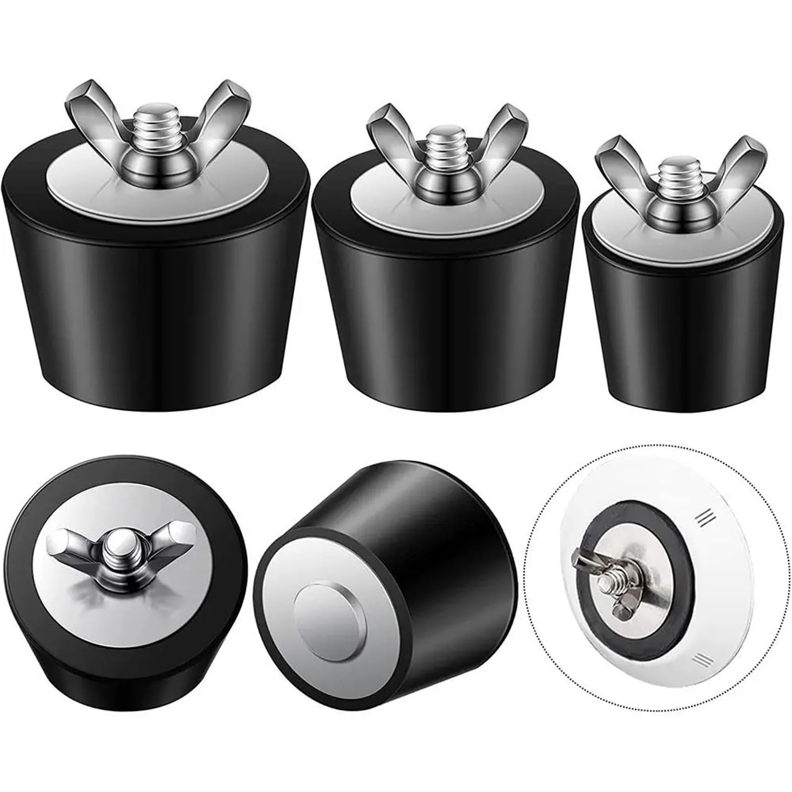 Lot de 6 bouchons de piscine pour piscine creusée - Accessoires d'extérieur - Détection de fuite - Bouchon d'hivernage en caoutchouc (45 mm)