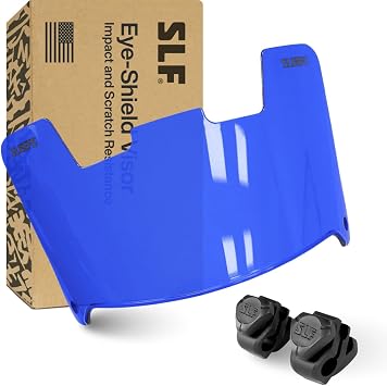 SLEEFS Football Visors for Helmet - Clear Color Tinted Professional Football Visor - Face & Eye Shield - Fits Youth & Adult Helmets - Includes Quick Visor Clips + Microfiber Bag