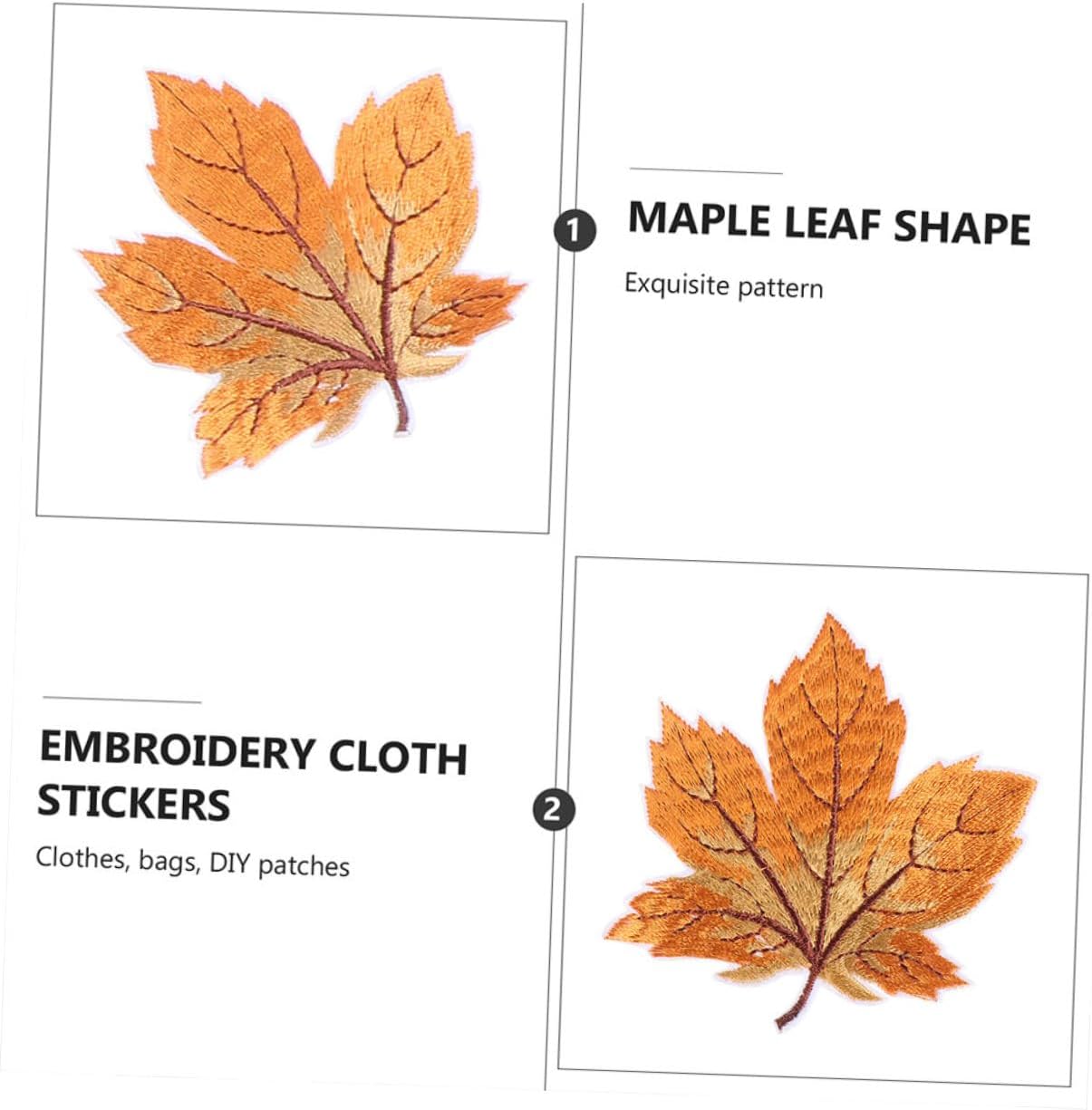 18 Pcs Golden Maple Leaf Embroidery Patches - DIY Sewing Appliques for Clothing, Costumes, Crafts, and Decorations