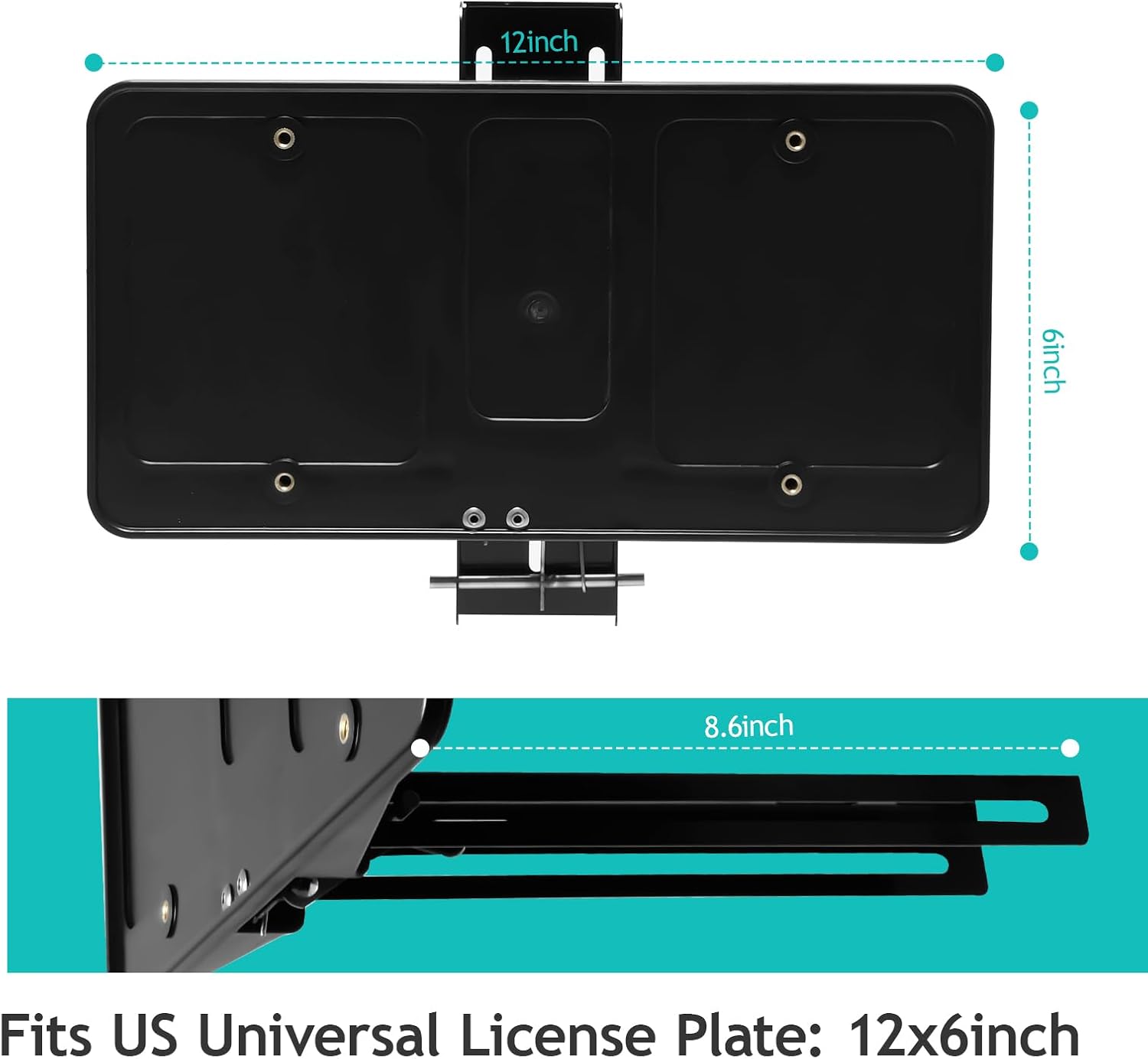 Universal US Flip-Up Front License Plate Frame, License Bracket Holder for Display and Protection, Non Motorized
