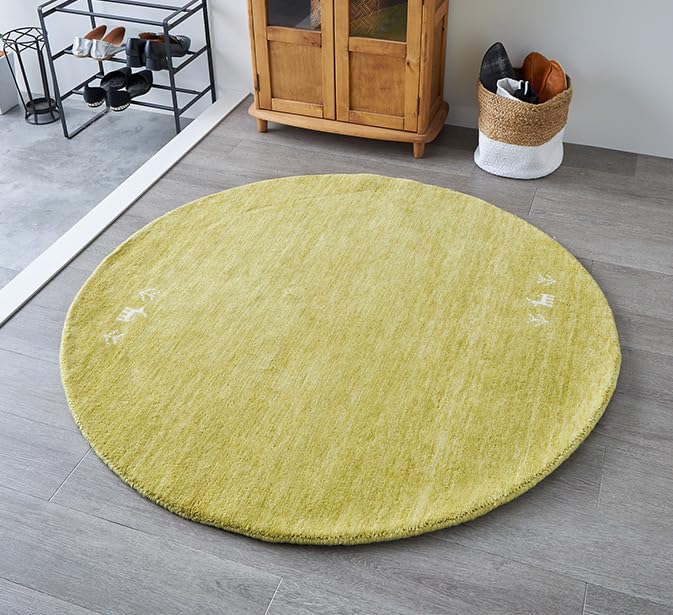 Amazon | グラムスタイル ギャッベ ラグ 絨毯 円形 120cm 天然 ウール