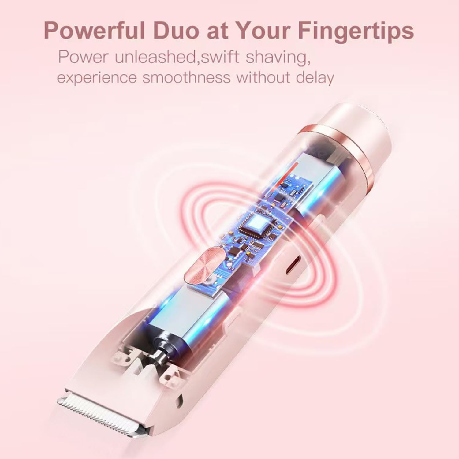 1PC Dual Head Shaver Women,Dermave Bikini Shaver,Glow Aura Womens Shaver,2025 Upgrade Bikini Shaver,2 in 1 Wet & Dry Waterproof Electric Bikini Trimmer for Women,Pink - Image 6