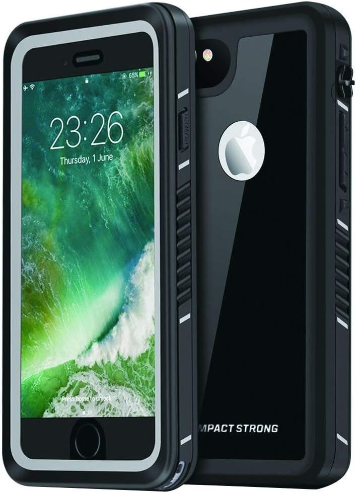 ImpactStrong iPhone 6 Waterproof Case [Fingerprint ID Compatible] Slim Full Body Protection Cover for Apple iPhone 6 / 6s (4.7") - FS Jet Black
