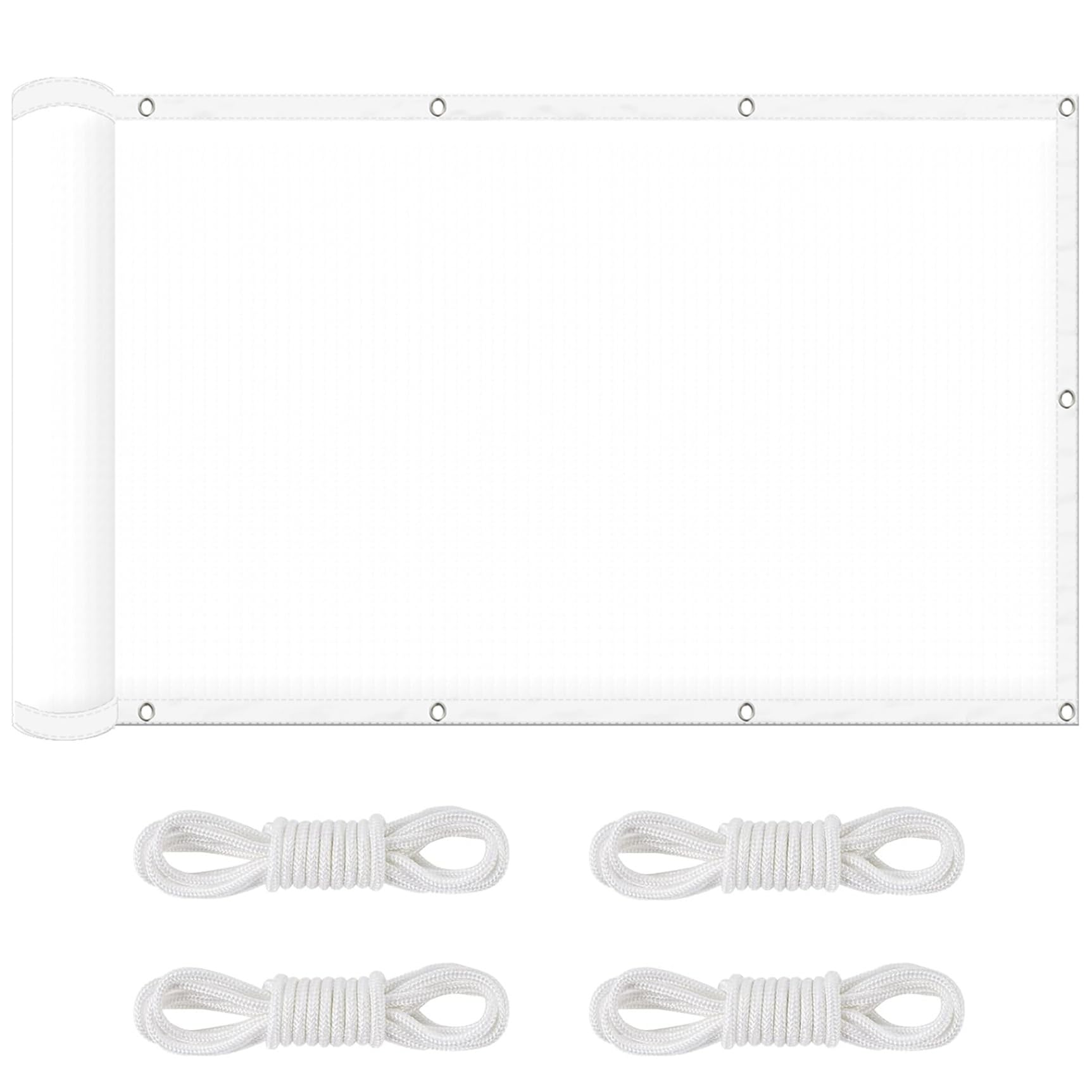 Voile d'ombrage pour terrasse extérieur blanc rectangle 165x195 cm