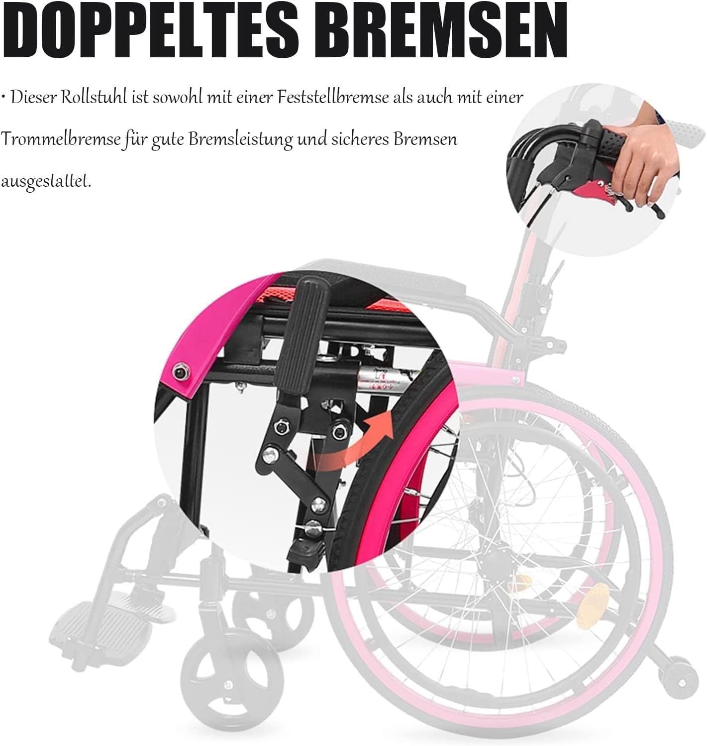 Silla De Ruedas Plegable Y Ligera De Aluminio, Silla De Ruedas Autopropulsada, Silla De Ruedas Ultraligera para Viajes, Ideal para El Hogar Y para Llevar De Viaje D