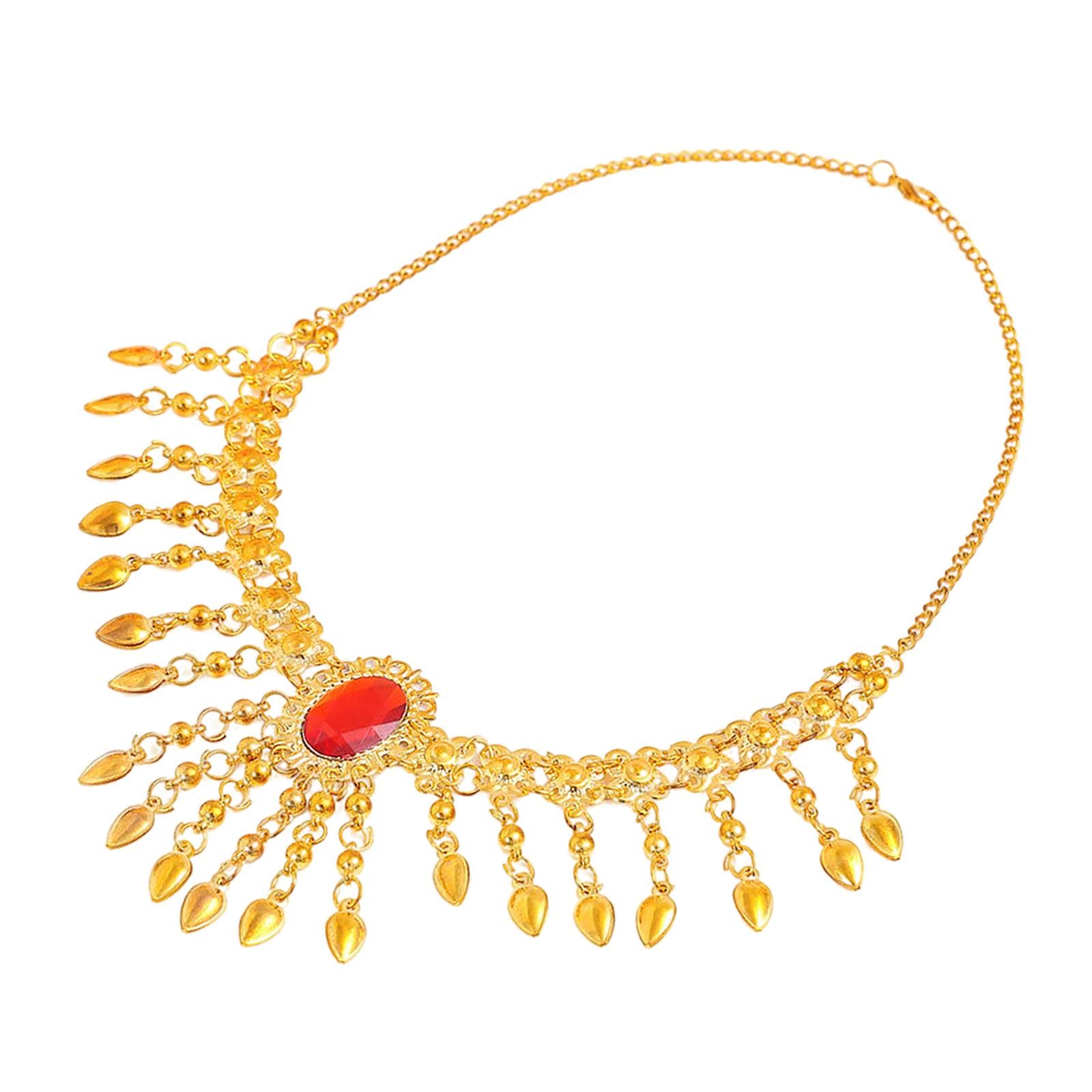 Belly Dance Indian Dancing Headband for Women Girls Red Golden-image-11