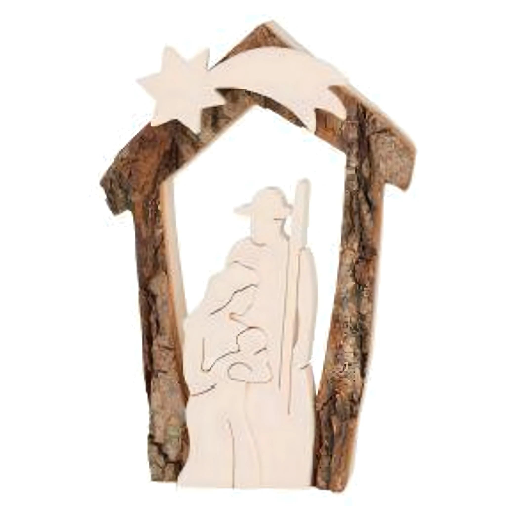 Dolfi Wooden Nativity Scene 12.5 cm 12.5 cm | Natural Wood in Val Gardena | Nativity Figure