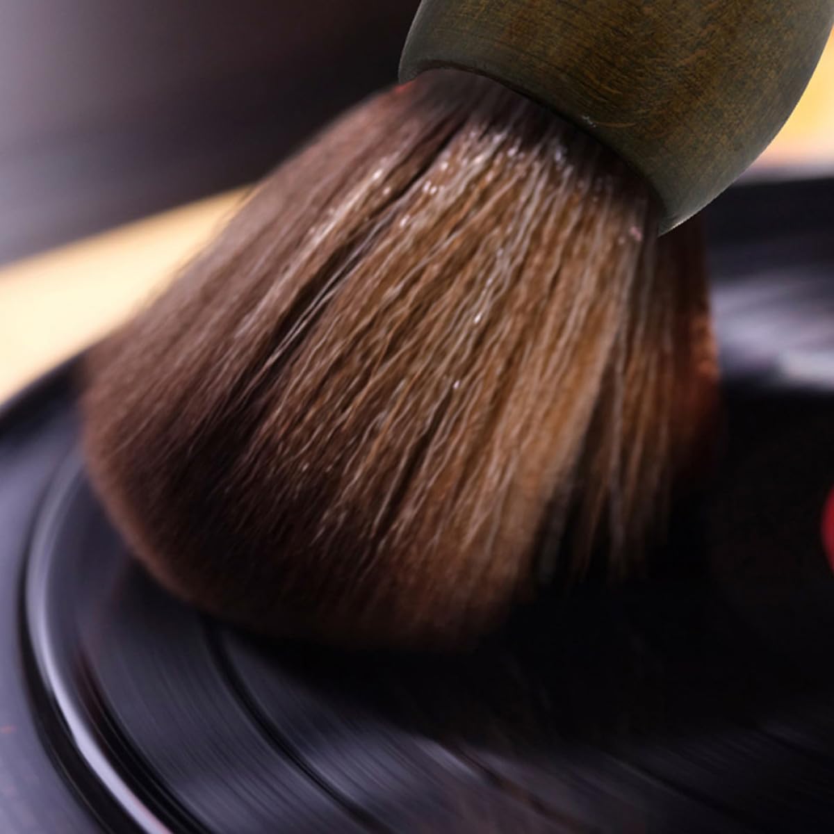 Spazzola Pulizia Dischi Vinile 2 Pezzi Manico in Legno | Set per Giradischi e Puntina, Setole Morbide Anti-statiche, per Manutenzione Professionale e Intrattenimento Domestico