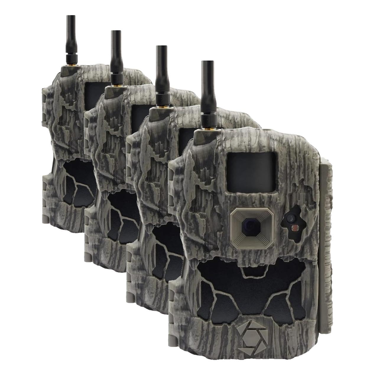 Stealth Cam DS4K Transmit Cellular AT&amp;T OR VERIZON 32MP Photo &amp; 4K at 30 FPS Day &amp; Night Video 0.2 Sec Trigger Speed Hunting Game Camera - Supports SD Cards Up to 128GB (Pack of 4)