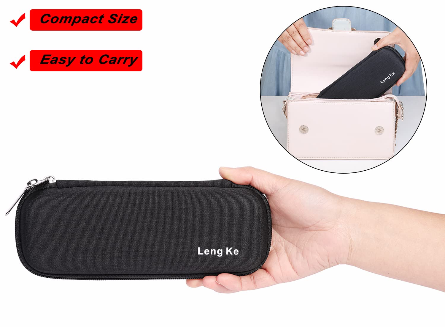 JAKAGO EVA Compact Insulin Cooler Travel Hard Case,Lightweight and Durable Diabetic Small Storage Travel Packs for Insulin Pens & Needles with 2 Ice Pack (Black) - Image 3