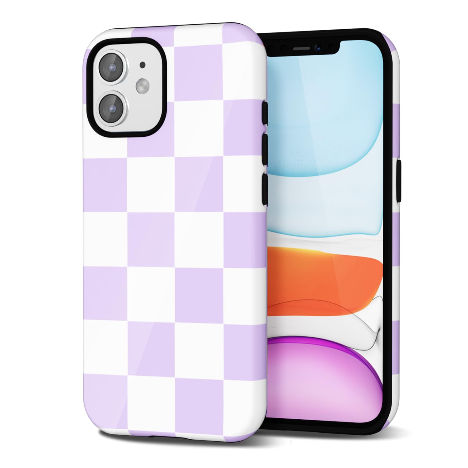 Svanove Checkered Phone Case for iPhone 11 Case Girly, Cute Checkerboard Pattern Case for Women, Aesthetic Trendy Retro Cool Checker Print Design,