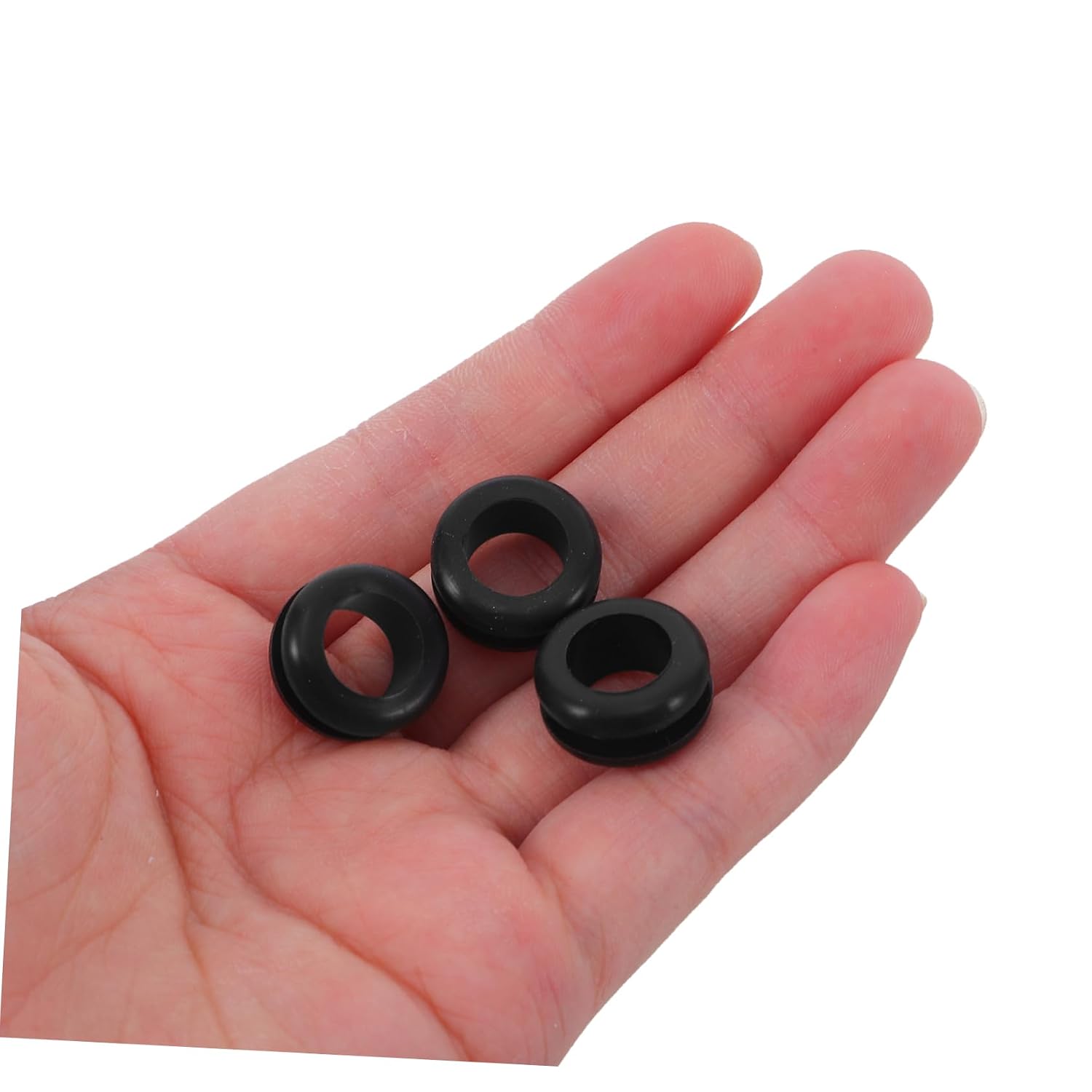 Black Rubber Cable Grommet 50pcs Dual Sided Sealing Ring