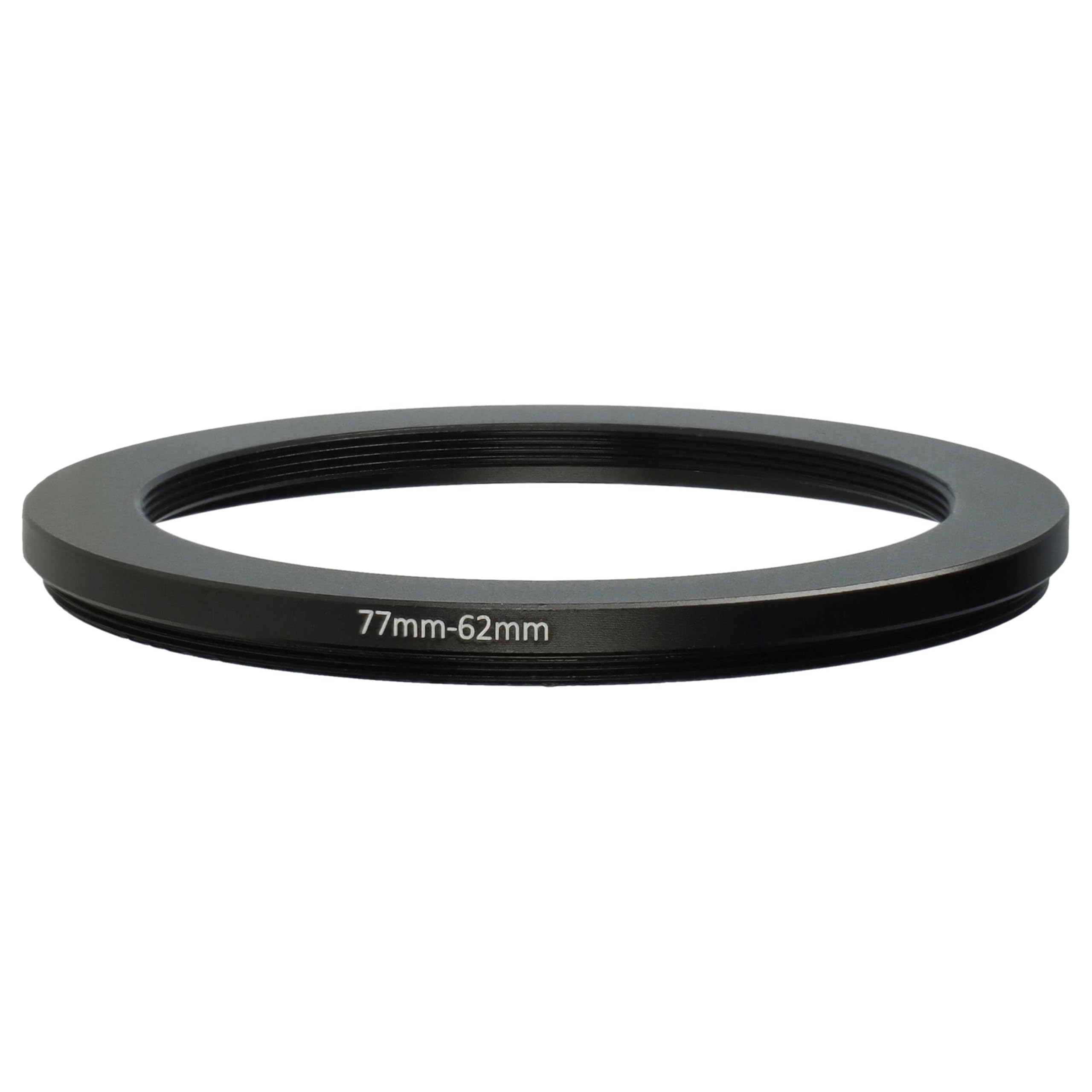 vhbw Bague d'adaptation Step-Down 77 mm vers 62 mm Réducteur métal pour Appareil Photo