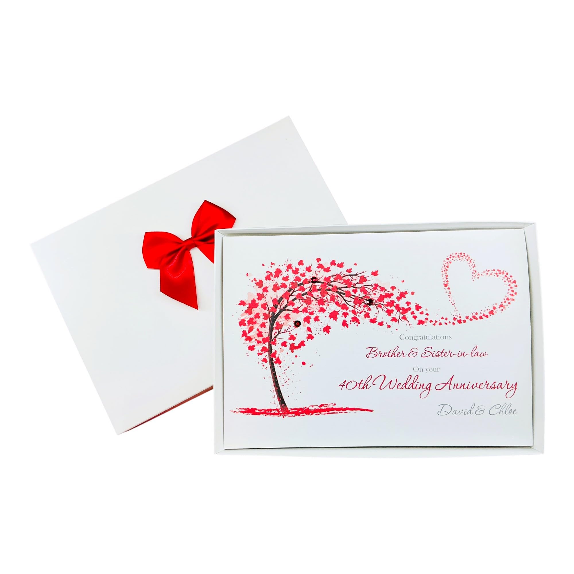 Brother & Sister-In-Law 40th Wedding Anniversary Card Ruby - SH 184
