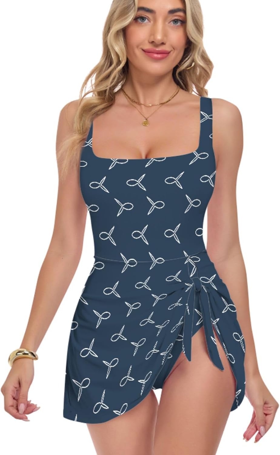 Fish Women's One Piece Swimsuits Tummy Control Bathing Suits S A23014064