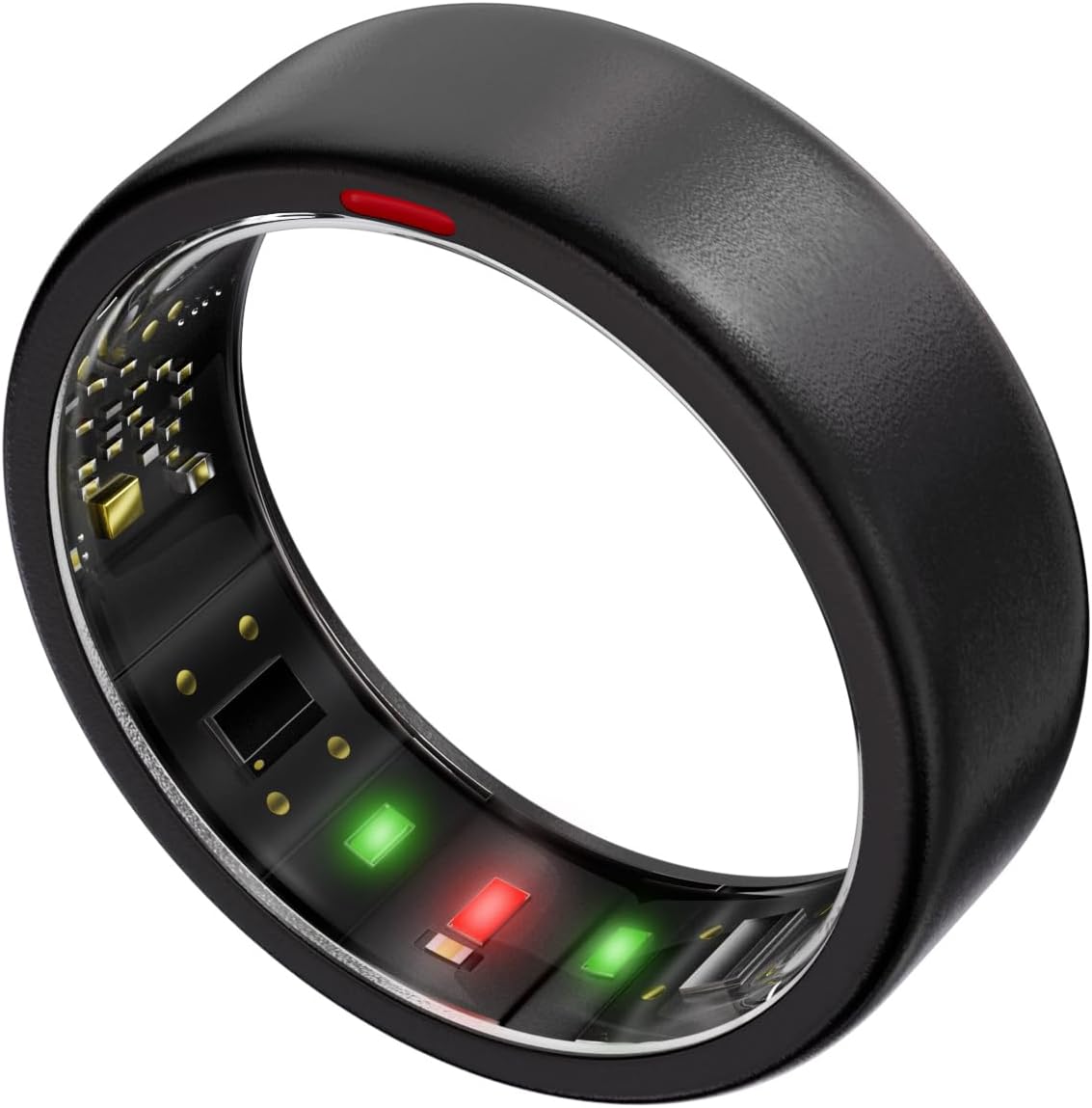 Smart Ring for iOS and Android, Ultra-Thin Titanium Smart Ring - 7 Days Battery Life - Fitness/SPO₂/Stress/HR/Sleep Skin Temperature Tracker - No App Fee - iOS&Android Compatible (Black,Size 9)