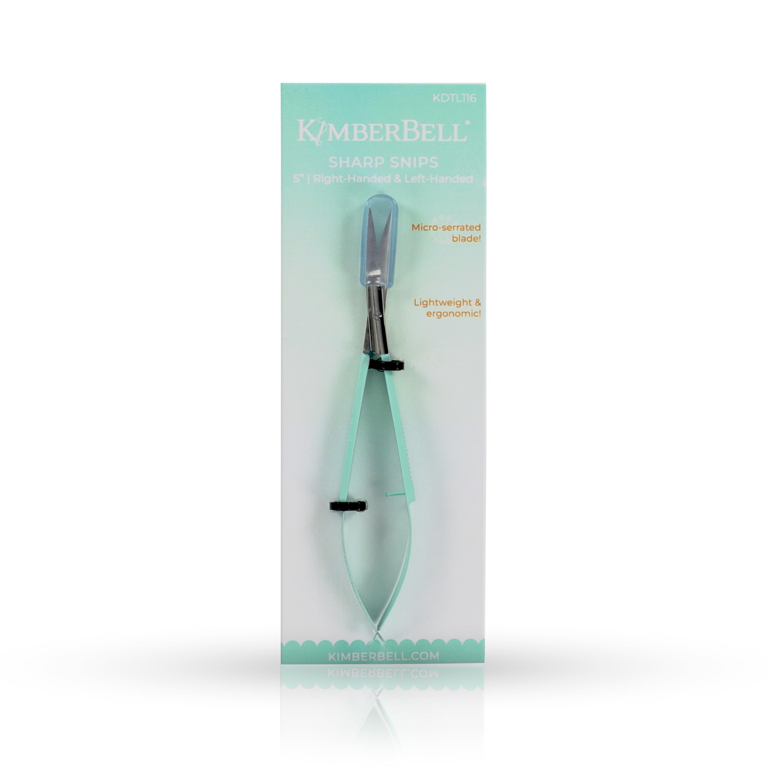 Kimberbell 5” Sharp Snips – Precision Sewing Scissors with Micro-Serrated Blades, German Steel, Lightweight, Ergonomic, All Purpose Scissors, Comfort