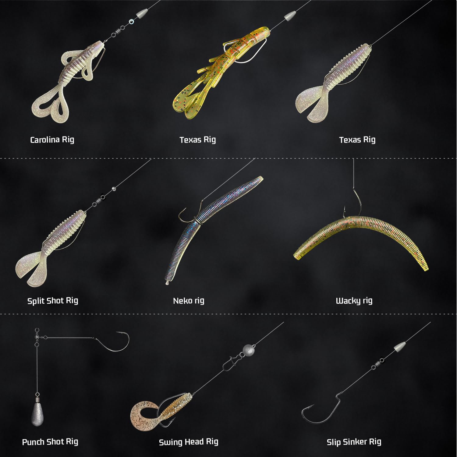 Fishing Accessories Kit, 264/423PCS Fishing Tackle Box with Hooks, Weights, Sinkers for Bass Trout, Gifts for Men,Kids