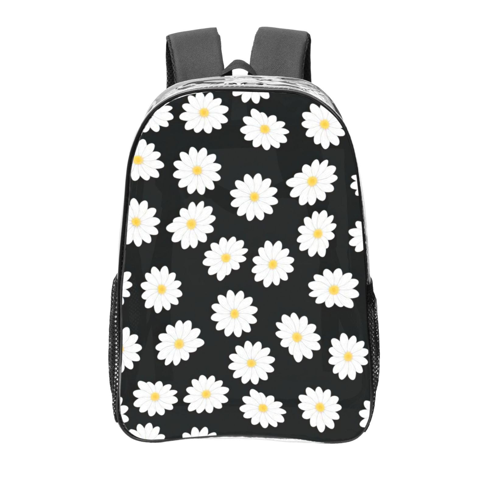 Grand sac à dos en PVC transparent White Daisy imperméable - 6
