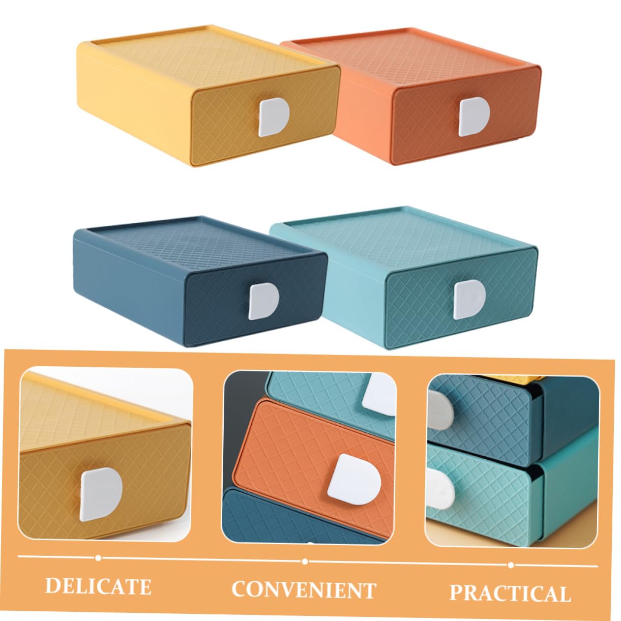 Multi-tiered Multi-function Storage Box with Large Capacity Stackable Desktop Drawer Organizer for Cosmetics Stationery And Sundries Set in And