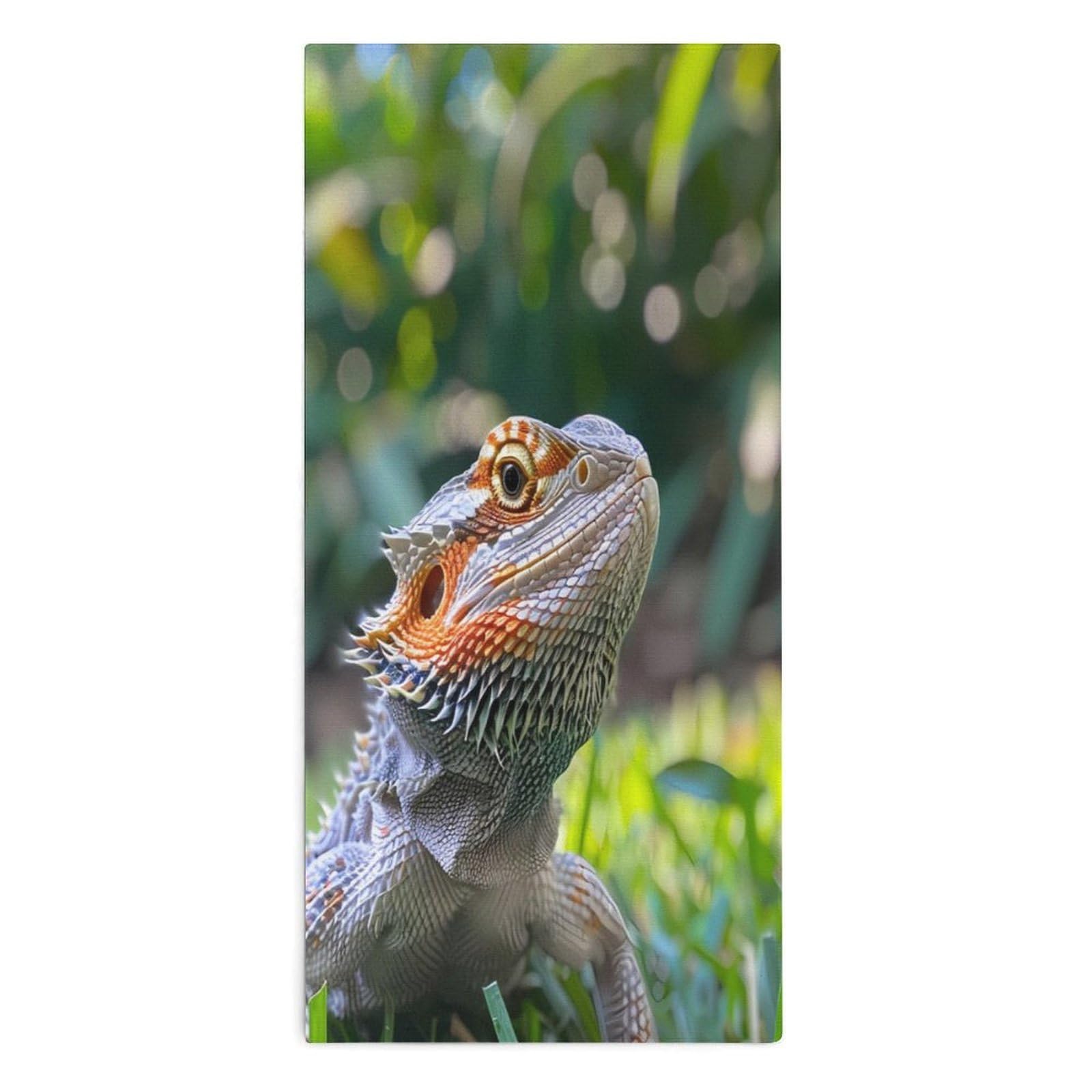 TXFBTRFSA Bearded Dragon Lizard Animal Hand Towels for Adult Face Towel Bath Beach Swim Accessories