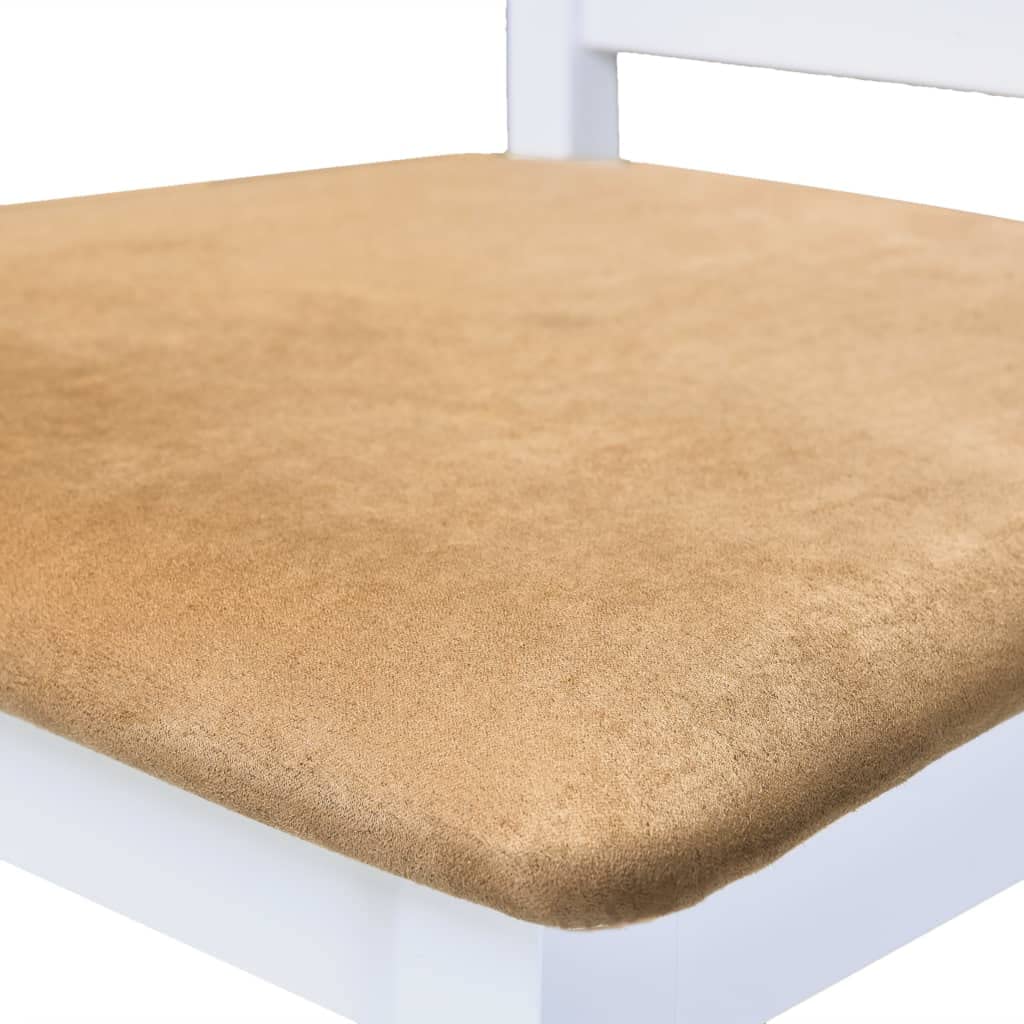 Mesa de bar con sillas de madera maciza de 5 piezas, color marrón y blanco, juego de comedor para muebles de comedor con 1 mesa y 4 sillas, conjunto de muebles para terraza, balcón, comedor