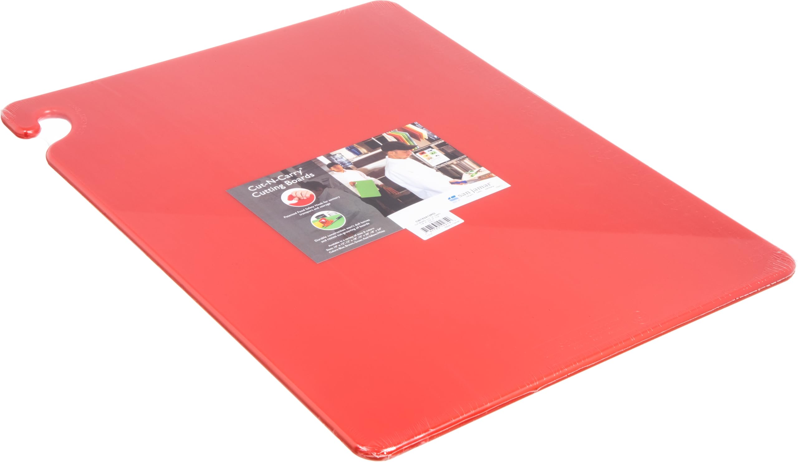 San Jamar cb182412rd cut-N-Carry cortar color, color rojo, 457 mm x 610 mm W x 13 mm D (funda de 6) (Pack de 6)