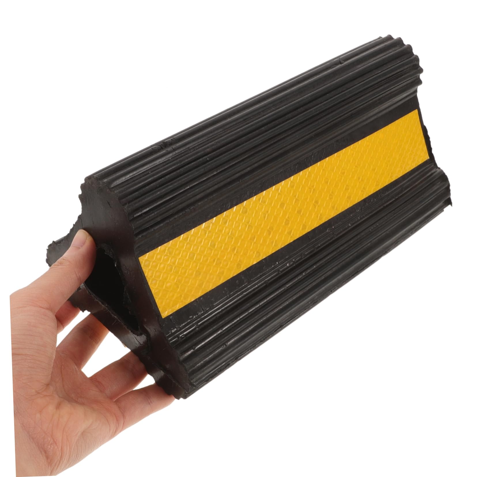 Cabilock Calzos para Ruedas De Goma Antideslizantes con Cinta Reflectante, Tope Triangular Portátil 210x115x105 Mm para Automóviles, Camiones y Remolques, Uso En Pendientes y Estacionamiento Seguro