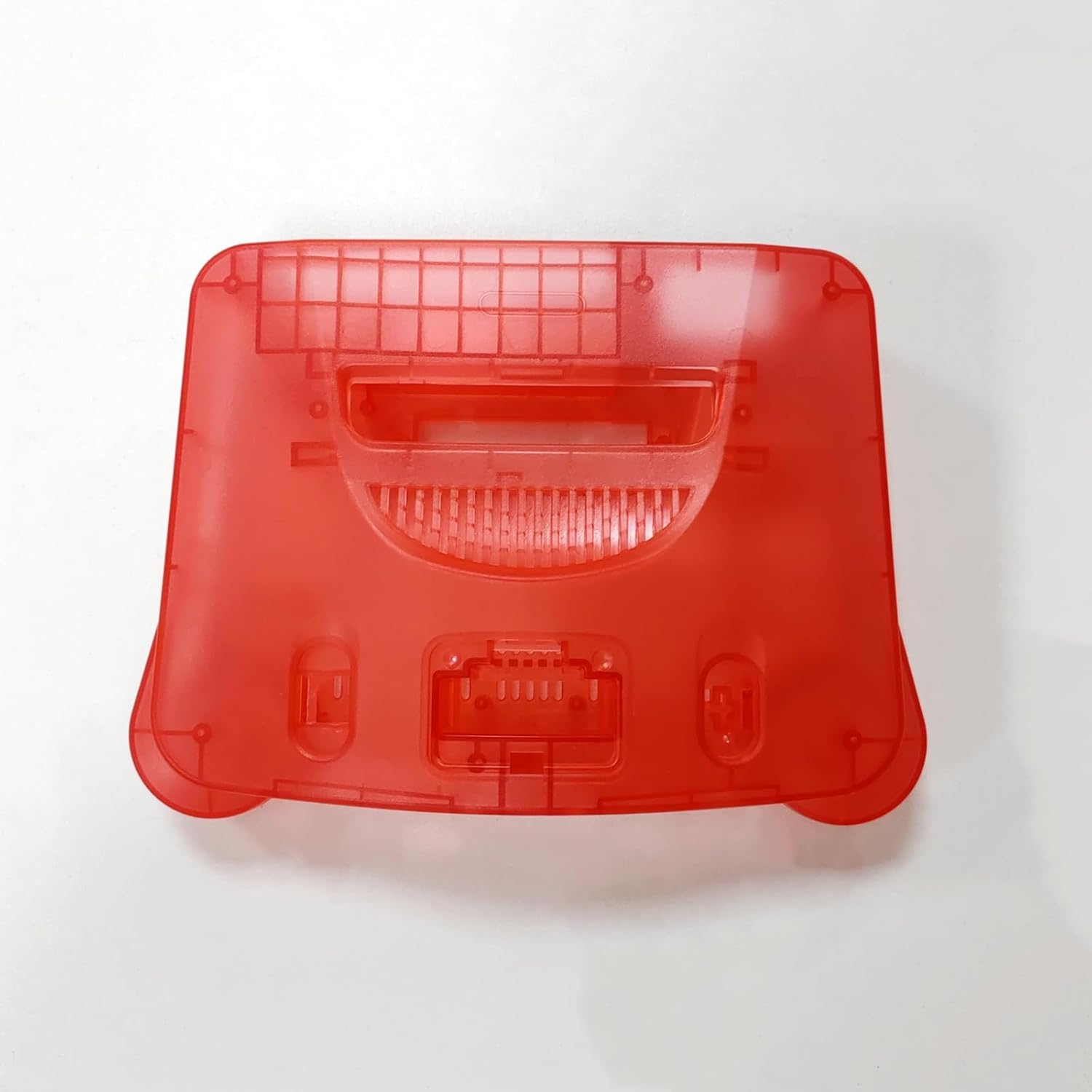 Hzxkqmil Replacement Housing Shell for N64 Retro Video Game Console, Translucent Case Accessories with Screwdrivers for N64 Game Console, Transparent Light Red