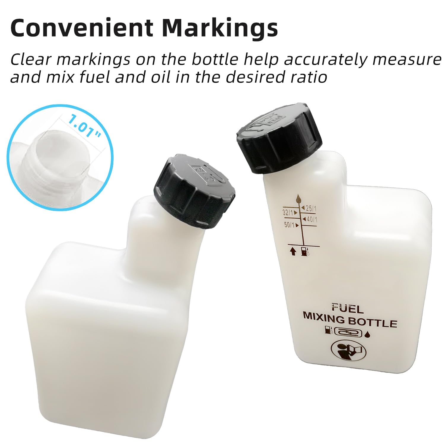 Bidon De Mélange D'huile 1 L Pour Débroussailleuse à 2 Temps Pour Tronçonneuse 1:25 50:1 Pour Tronçonneuses, Tondeuses à Gazon, Débroussailleuses