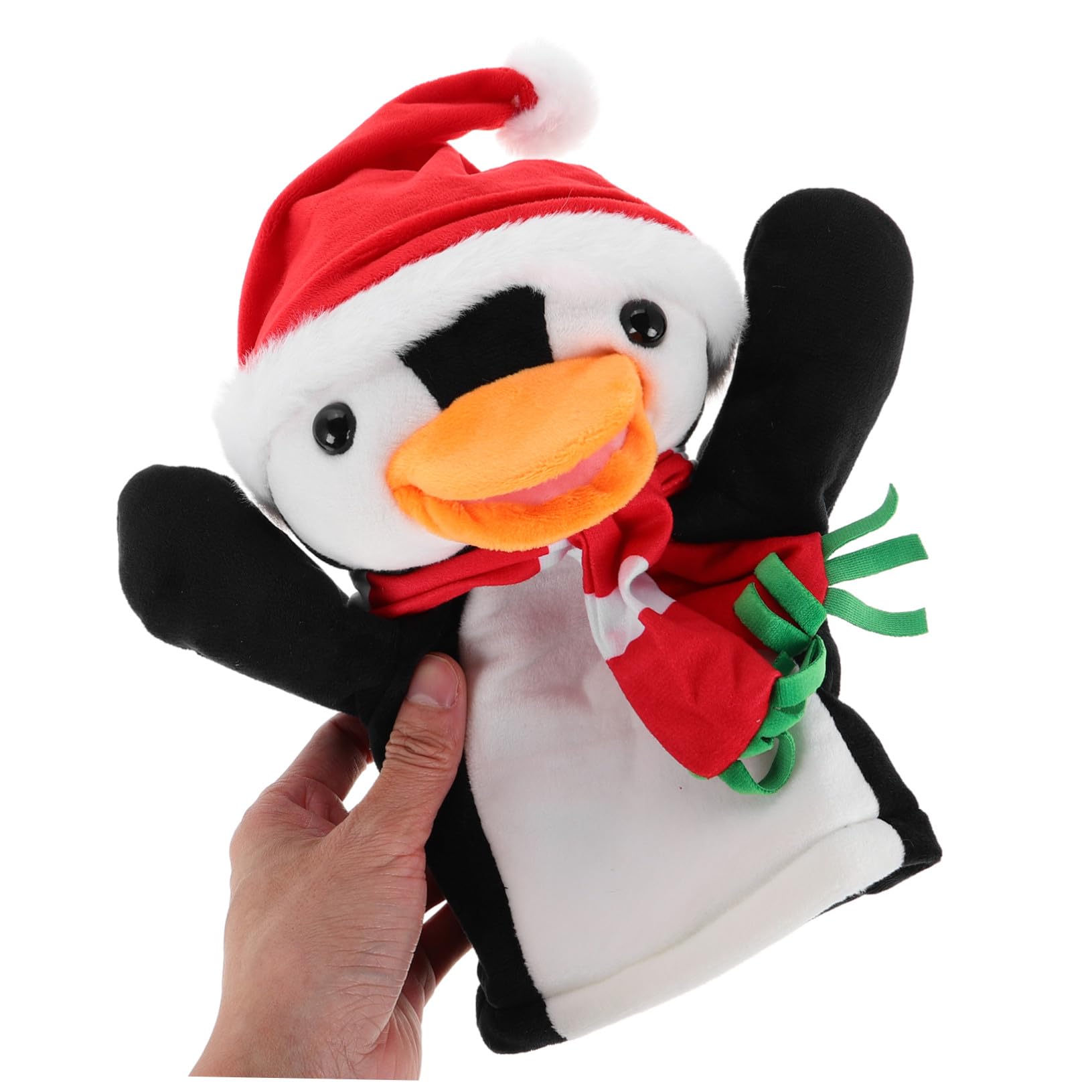 Beaupretty 4 Piezas Muñeco de Mano Pingüino de Peluche para Marioneta de Dedo Interactiva para Cuentos Navideños Juguete de Felpa para Familiares y Decoraciones Festivas