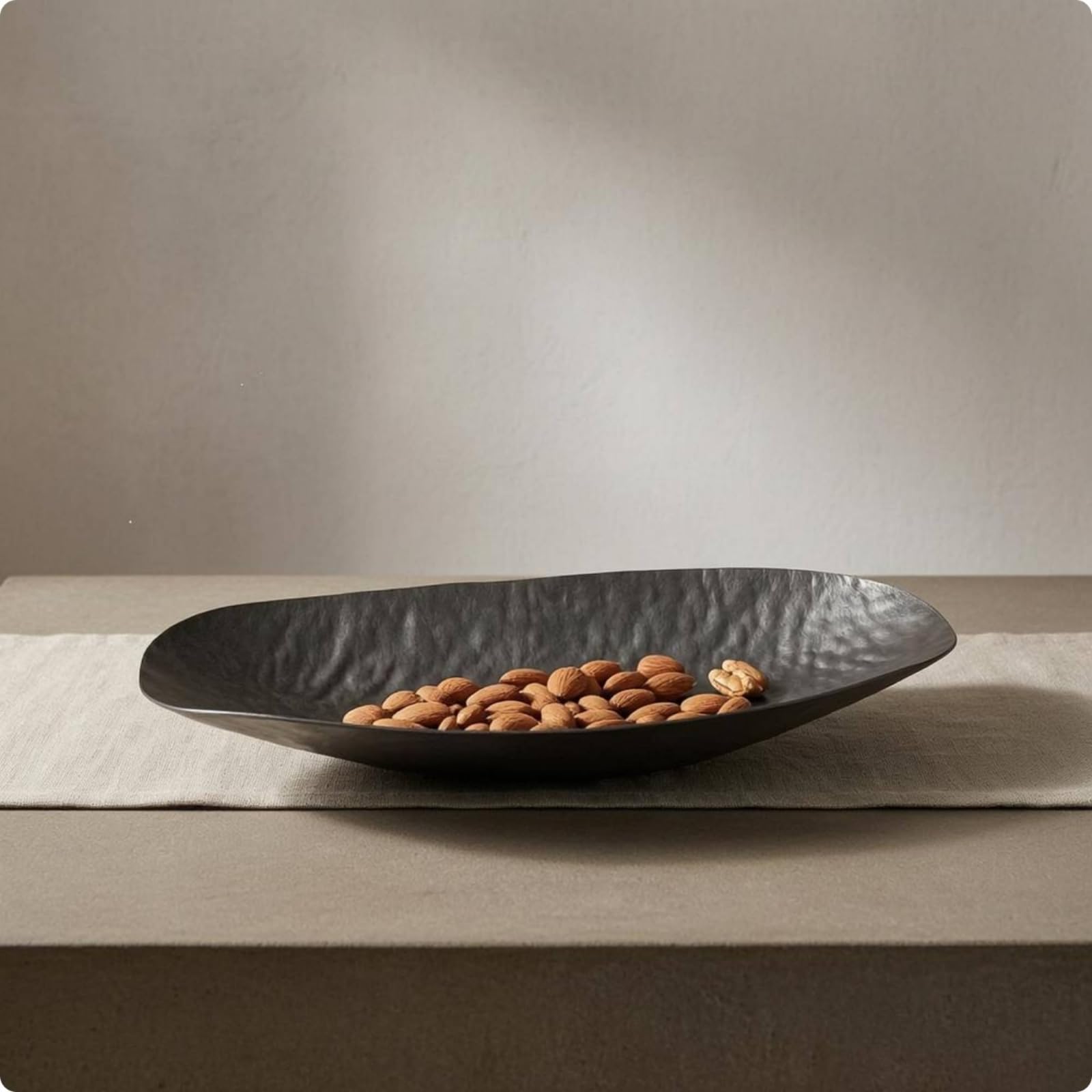 Bandeja Decorativa Hoja Bandeja Servir Centro de Mesa Bandeja Exhibición Bandeja Mesa en Aluminio con Superficie, Dorado Claro, Grande 59 17.5 H12cm