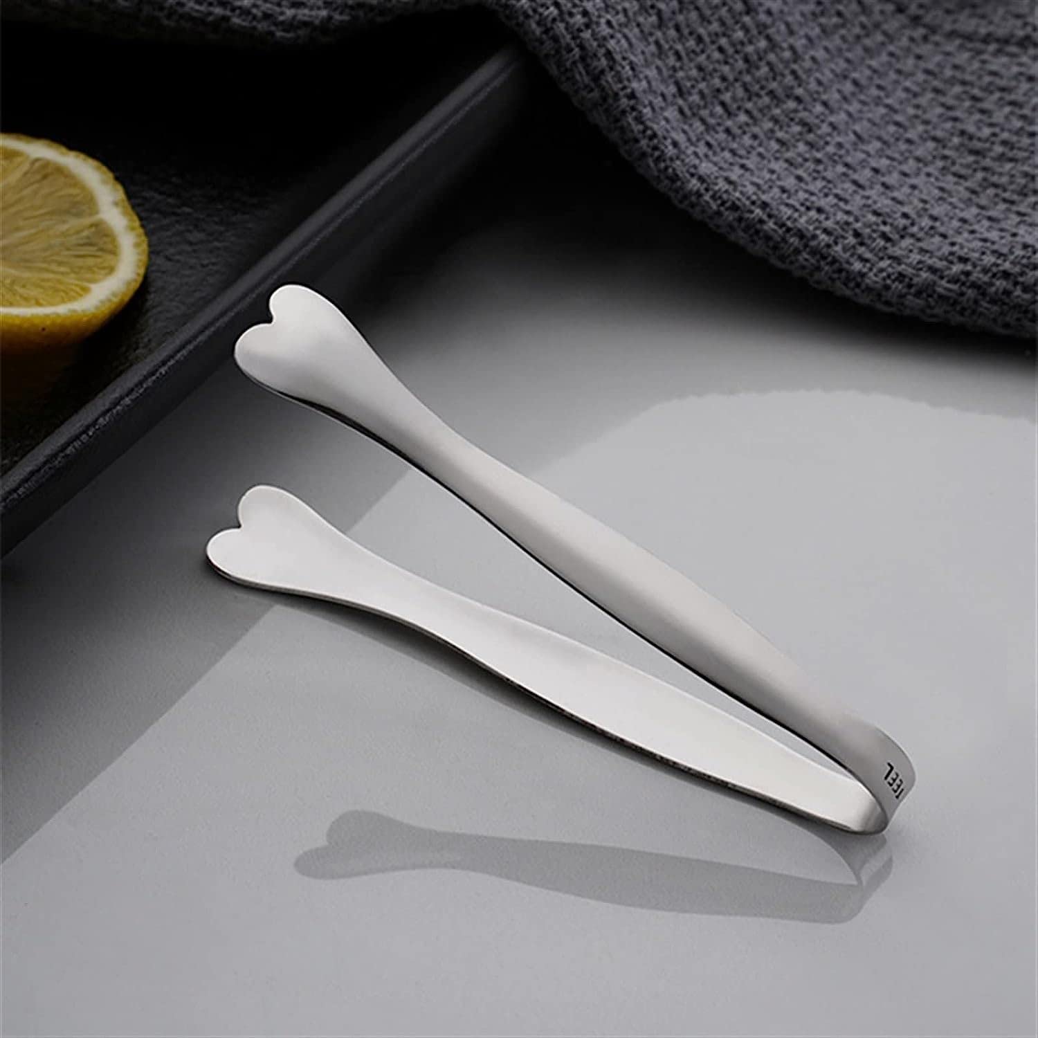 Pinces de cuisine Pinces à sucre en forme de cœur en acier inoxydable Petite pince à glaçons en sucre Pinces à steak Pince à épiler Accessoires de cuisine pinces