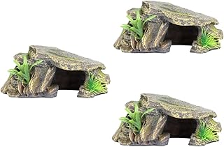iplusmile 3 Pçs Ornamento Artesanato Resina Artesanato Réptil Esconder Réptil Rede Tartaruga Tanque Acessórios Tanque De Peixes Resina Habitat Animal Lagartixa Caranguejo Eremita Aquário