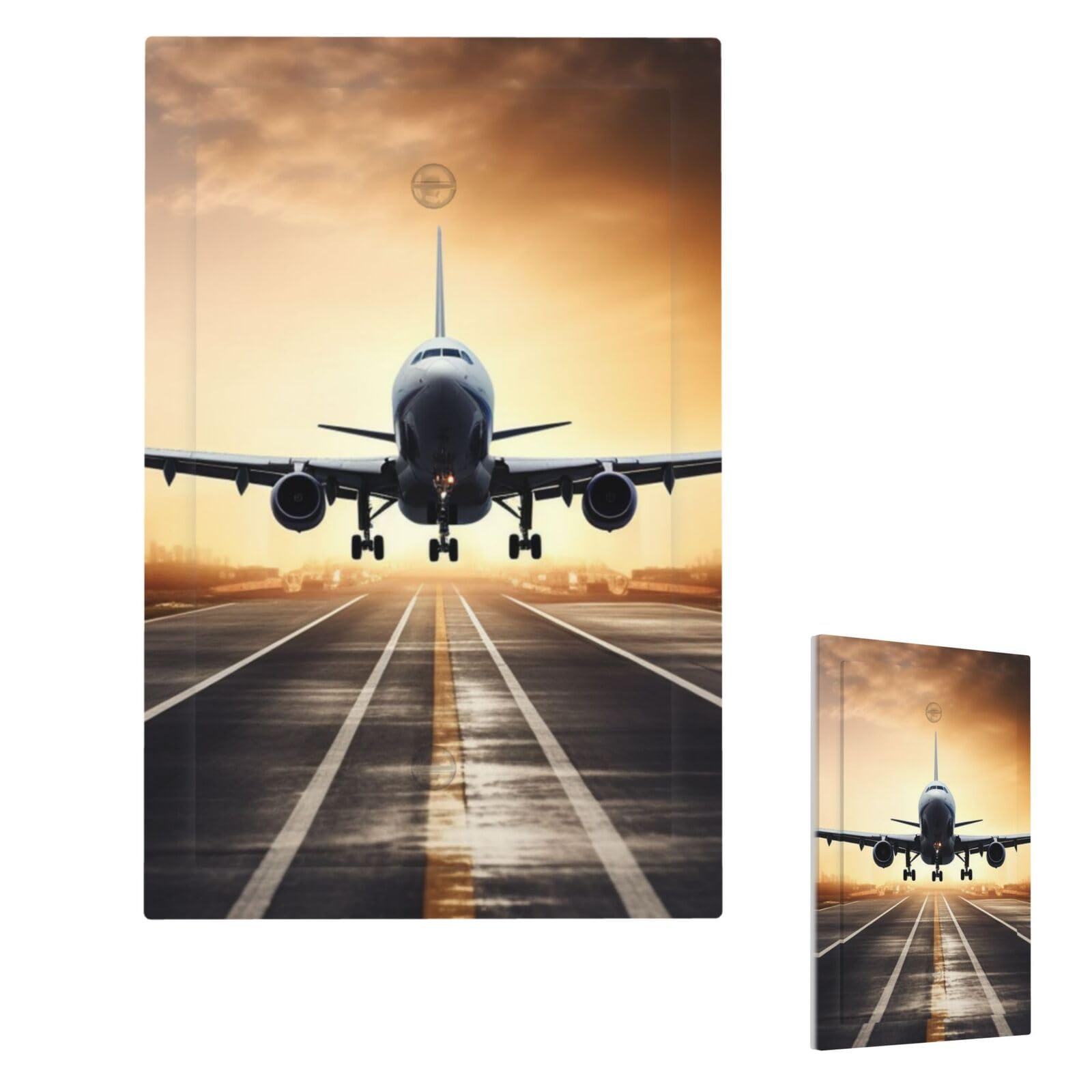 Fekiloot Single Blank Backpack Airplane Wall Plate Cover Modern Decorative 1 Gang Light Switch Cover Unbreakable Receptacle Outlet Covers For Living Room Bedroom Home Decor
