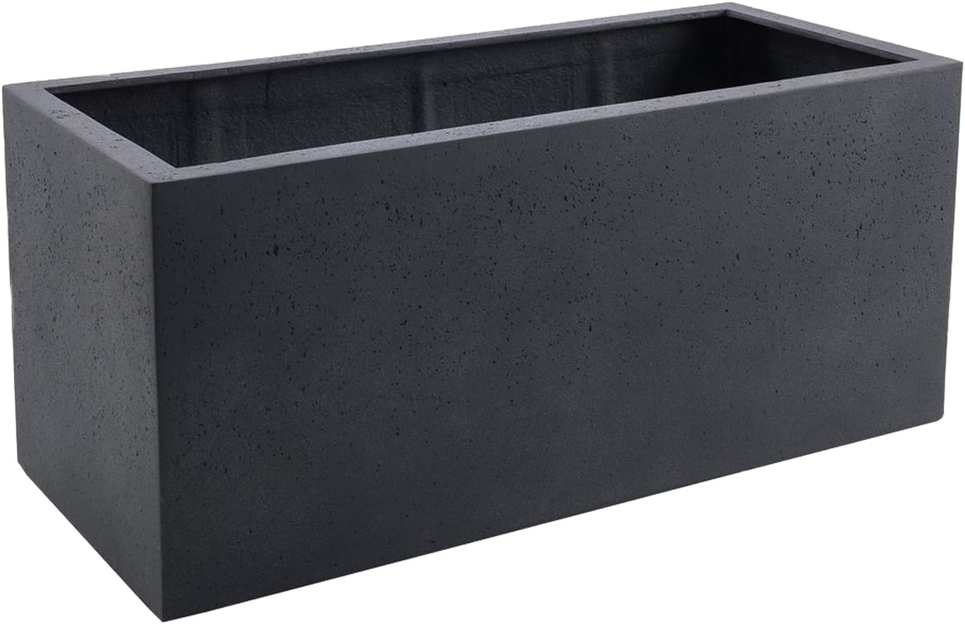 Planter Box "Luca No. 4 Lite Balcony Box" Dark Grey Rectangular Fibreglass *5 Year Guarantee* - 60x20x20cm - F237