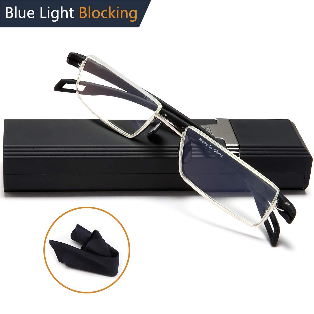 EYEURLReading Glasses Half Frame Computer Readers for Men and Women +2.0 Blue Screen Lightweight Quality Thin Optics Eyeglass