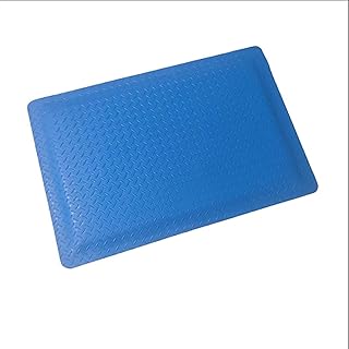 Alfombrillas antifatiga, ergonómicas, industriales, para cocina, soporte grueso para dolor de piernas y espalda, tapete de seguridad para estar de pie, color azul (120 x 60 cm)
