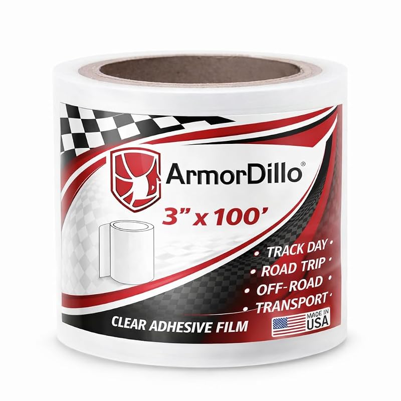 Filme Adesivo Transparente Temporário para Proteção de Pintura Automotiva ArmorDillo 7,6 cm x 30,5 m, espessura de 0,1 mm, com Estilete