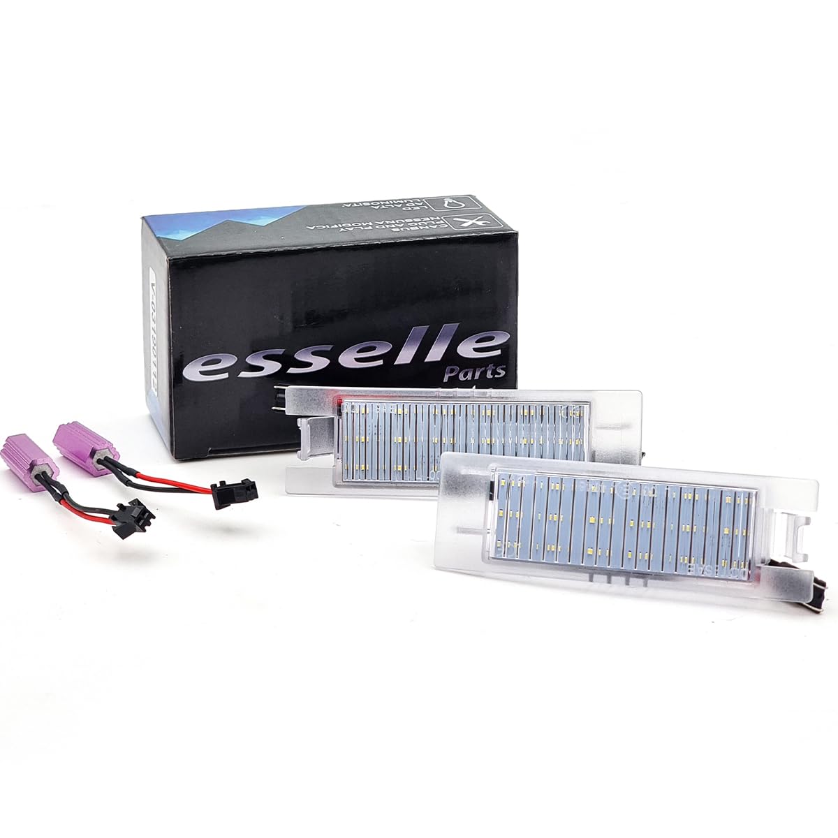 Placchette Luci Targa LED Compatibili Alfa Romeo 147 156 159 4C Brera Giulietta GT Mito Spider 18 SMD CANBUS T10 W5W 6000K Bianco Freddo Plug & Play Nessun Messaggio di Errore