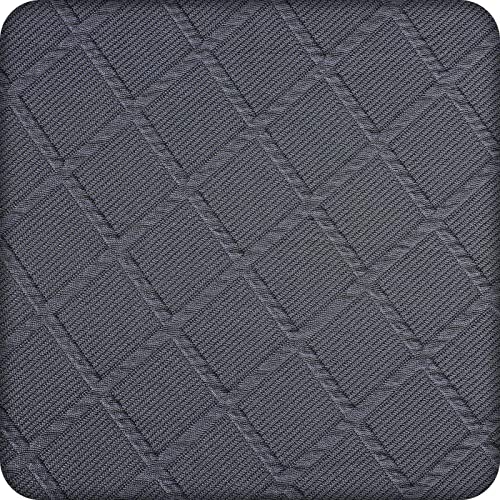 Searchi Waterproof Dining Chair Seat Covers Set Of 4, Stretch Soft Washable Jacquard Seat Covers For Dining Chairs, Dining Room Seat Cover Protector (No Rear, Deep Grey Check) #TOP6