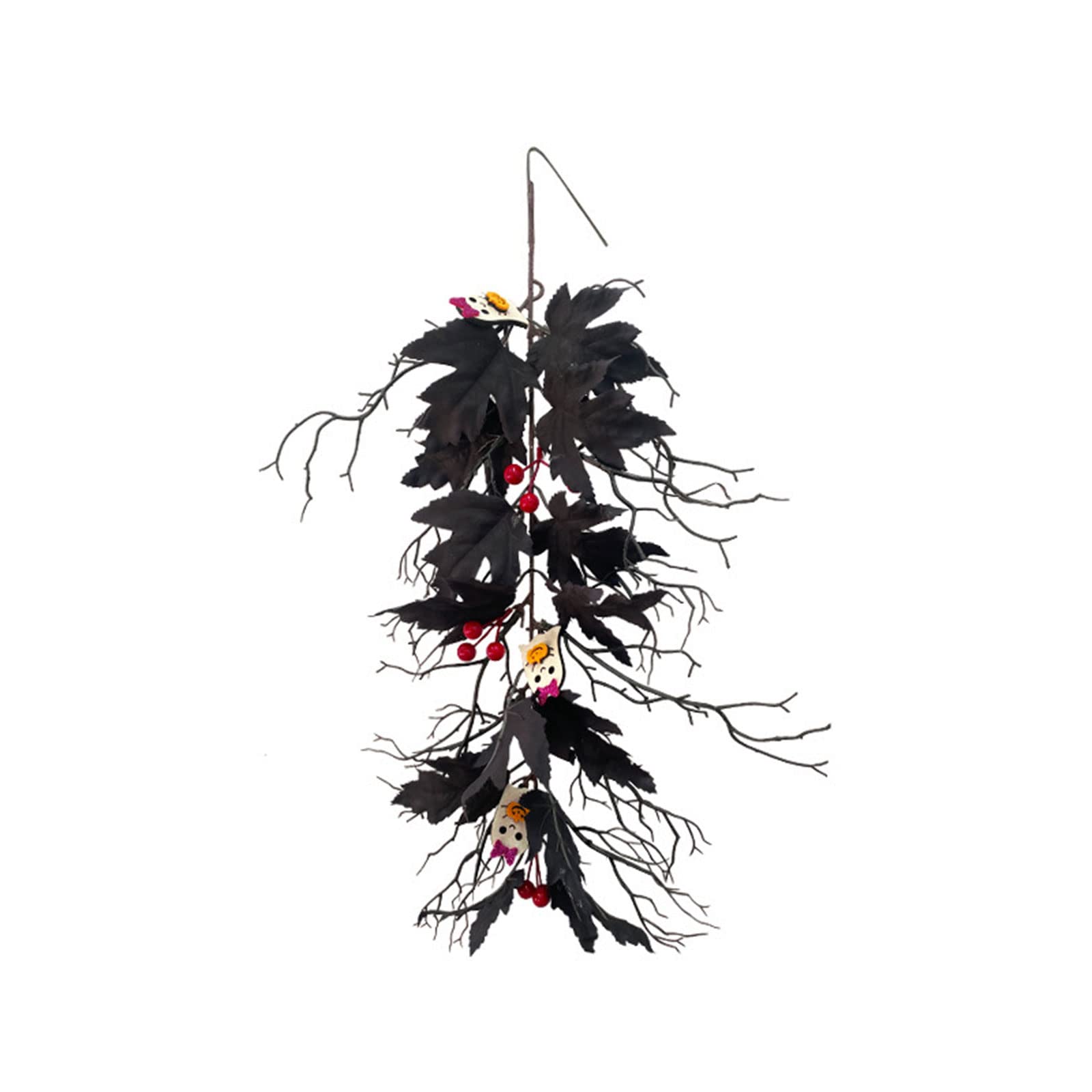 Kalttoy A Maple-Leaf Garland Fall Floral Garlands Decor Halloween Rtificial Hanging Fall-Leaves Decors Decoration With Pumpkin-Ghost-Berry