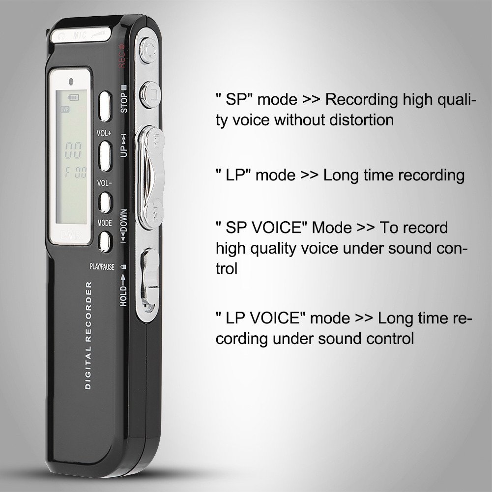 Grabadora de Voz de Audio Digital Pluma, grabadora portátil Multi-Idioma Memoria 8G con 4 Modos de grabación Grabadores automáticos Dictáfono para reuniones Conferencias Entrevistas Discurso de Clase